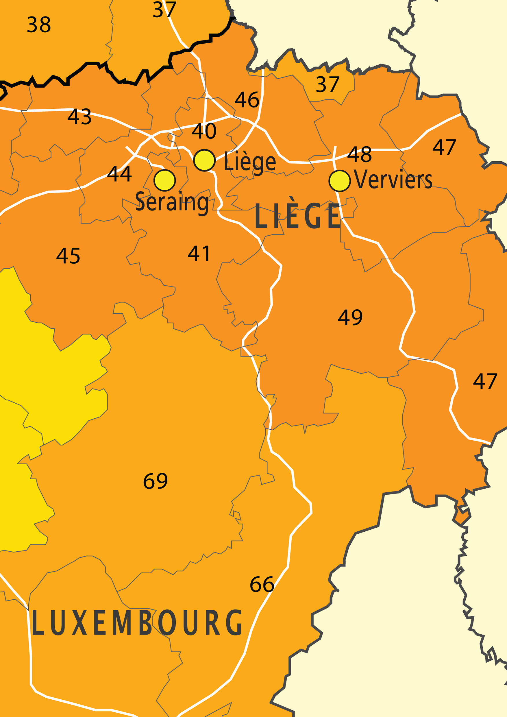 Digital Postcode Map Belgium 2 Digit 646 The World Of