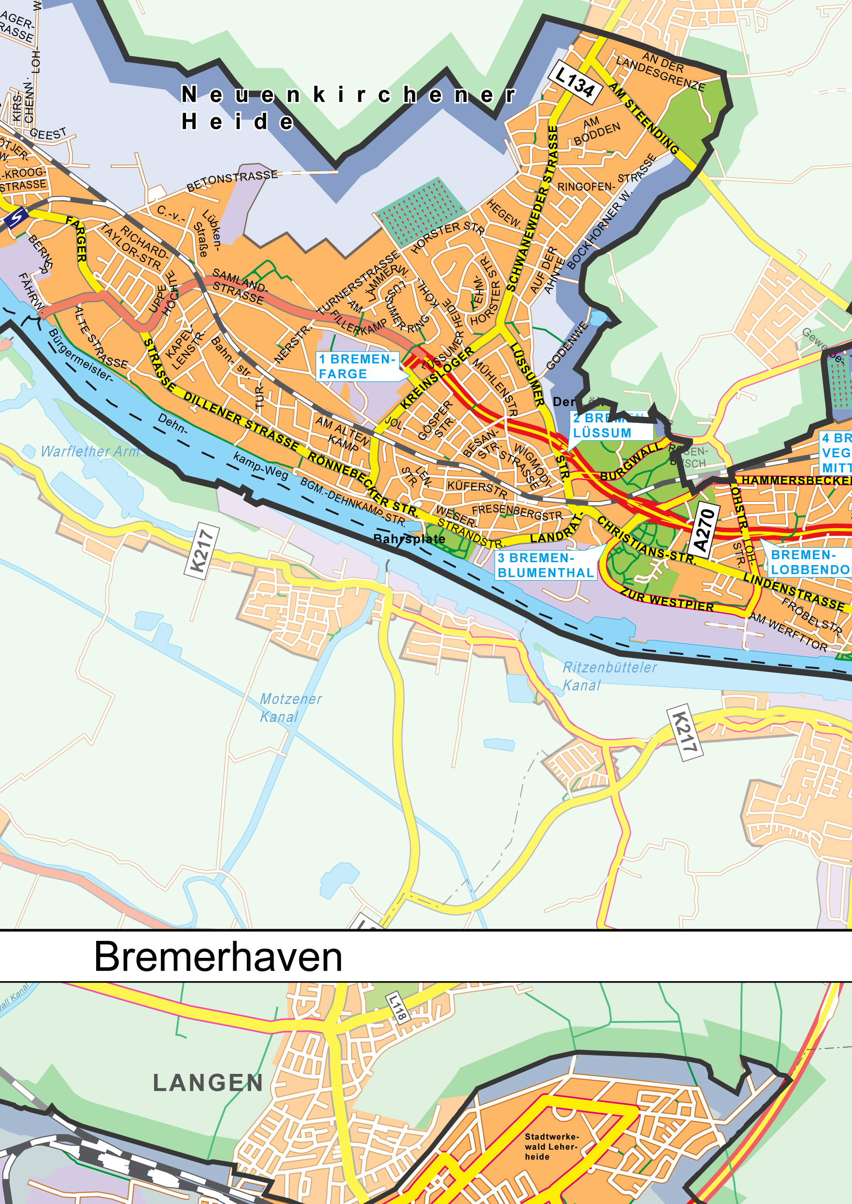 Digital City Map Bremen 122 | The World of Maps.com