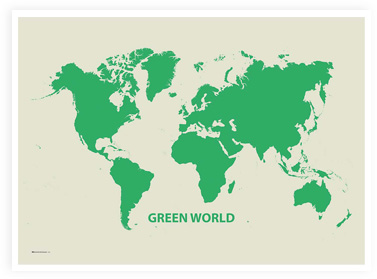 A lush, green world map with an 'healthy' feel to it