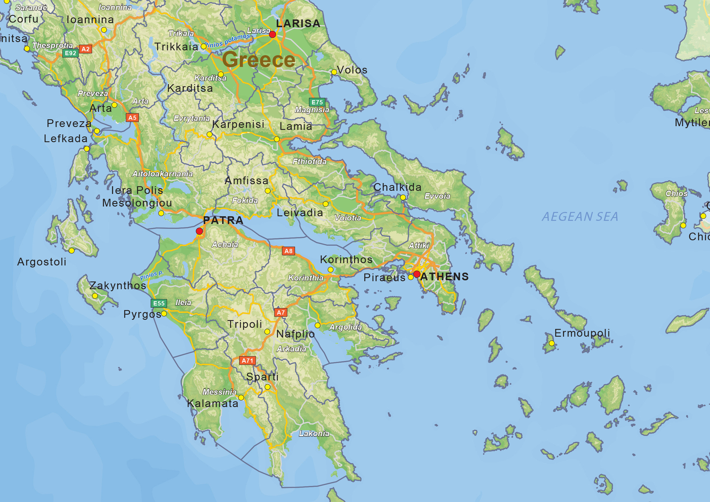 Physical Map Of Greece - United States Map