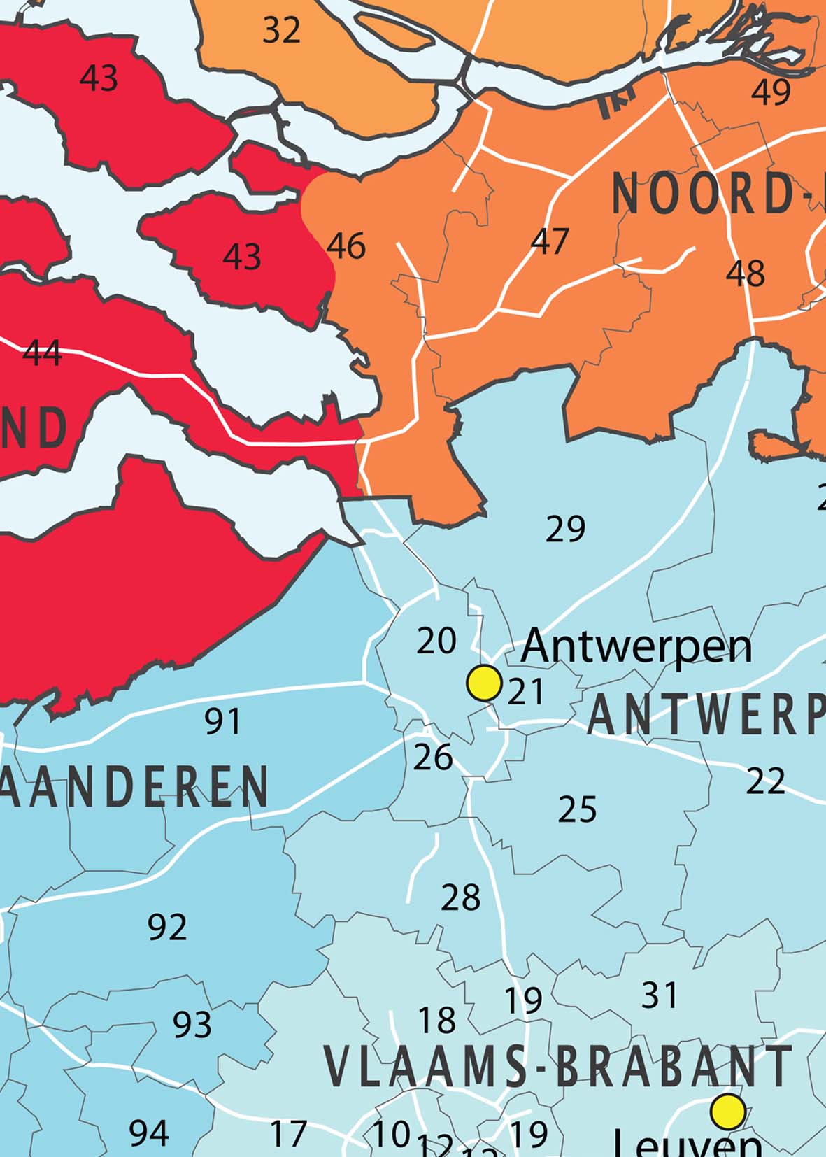 Digital Zip Code Map Benelux 2 Digit 761 The World Of
