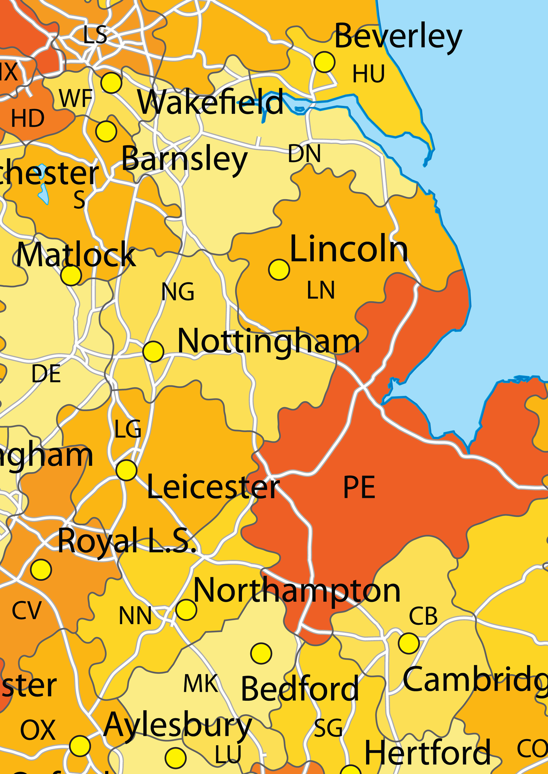 Digital ZIP Code Map United Kingdom 652 | The World of Maps.com