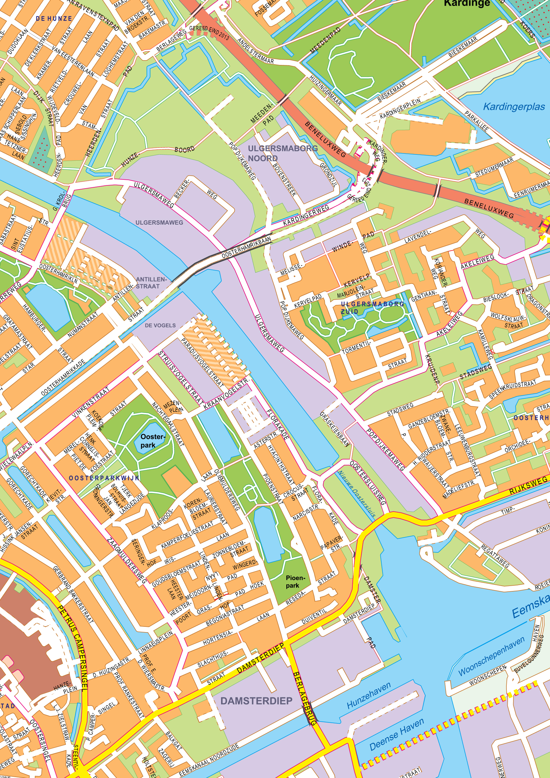 Digital City Map Groningen 397 | The World of Maps.com