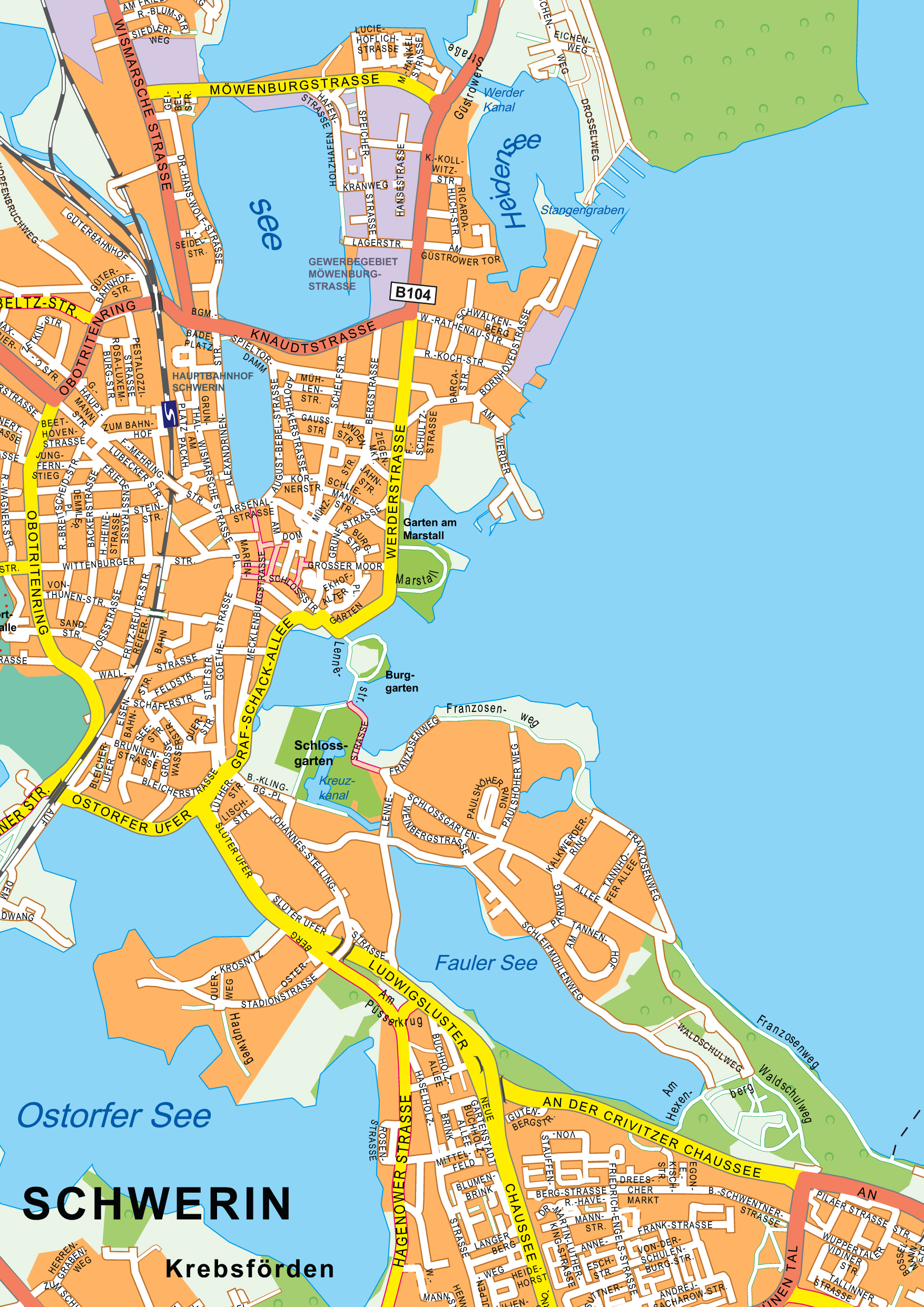 schwerin tourist map