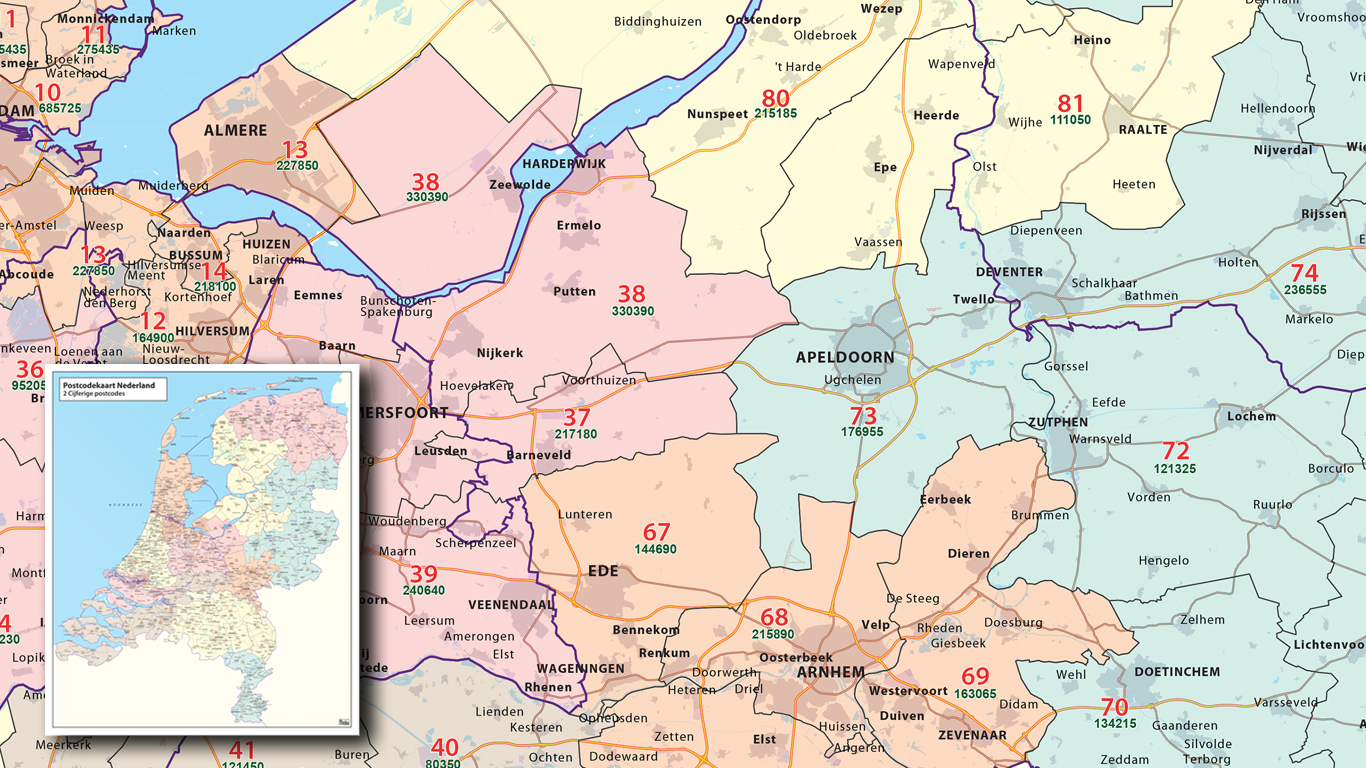 Postcode maps The World of