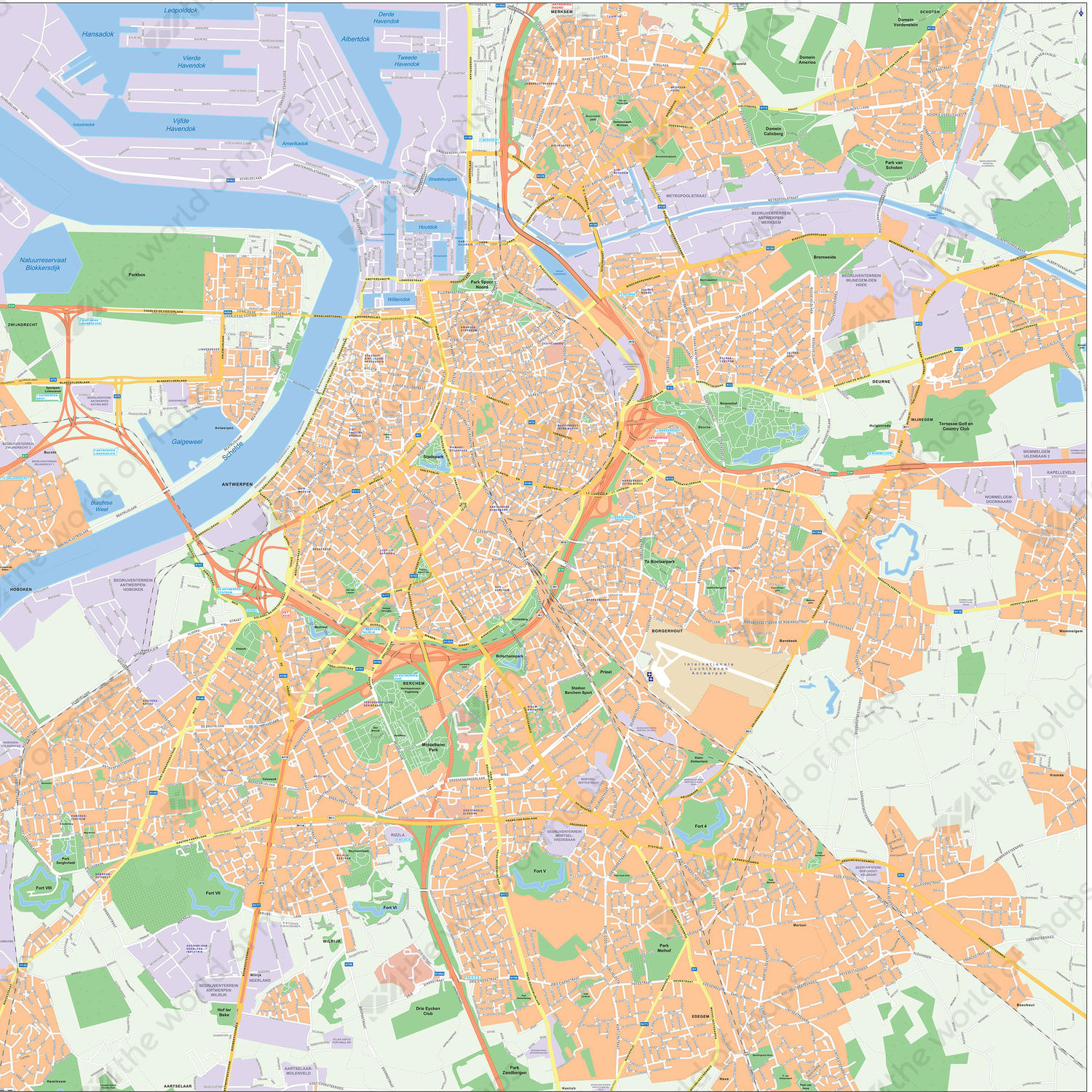 Digital map Antwerpen
