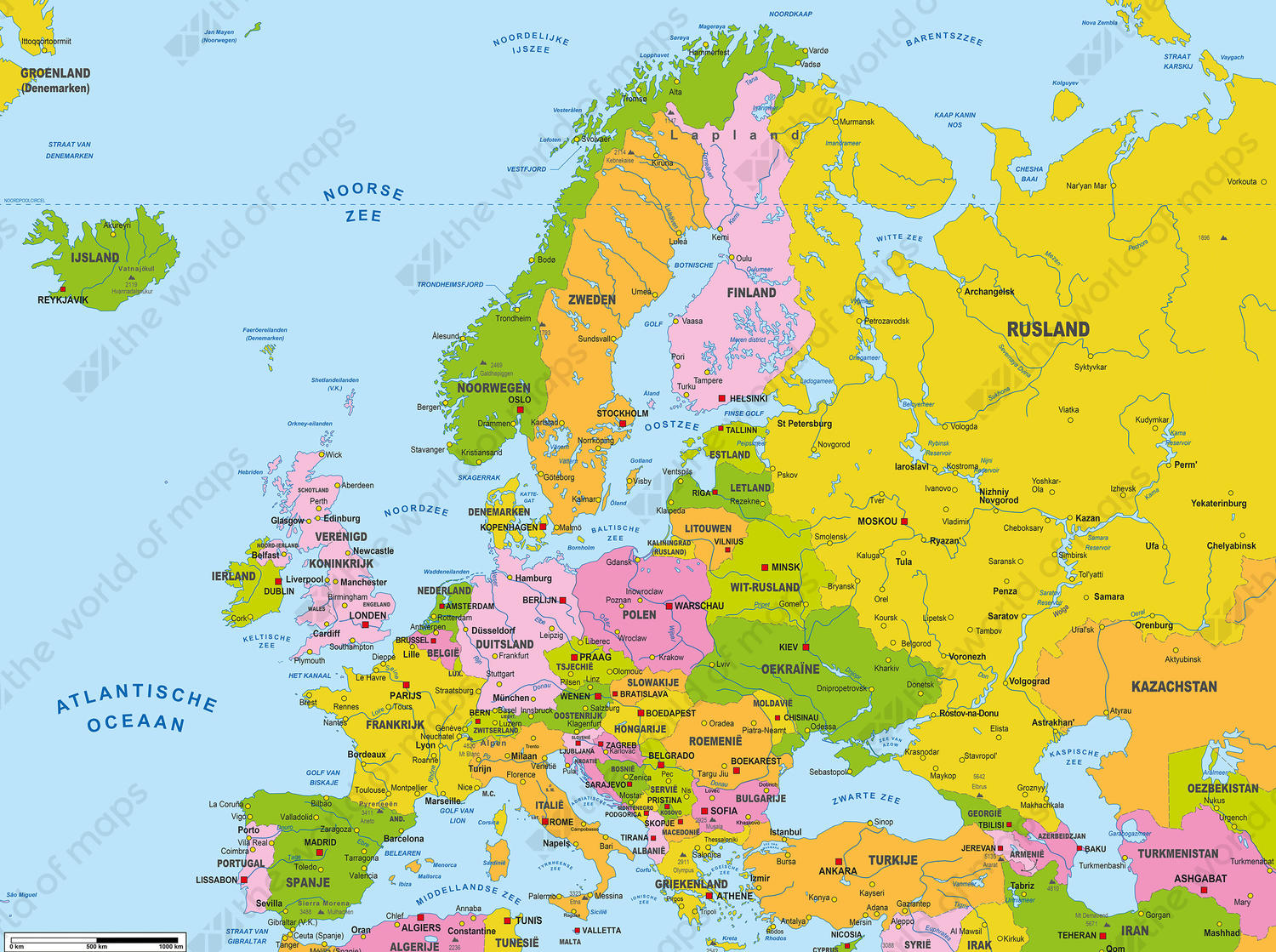 Digital map Europe