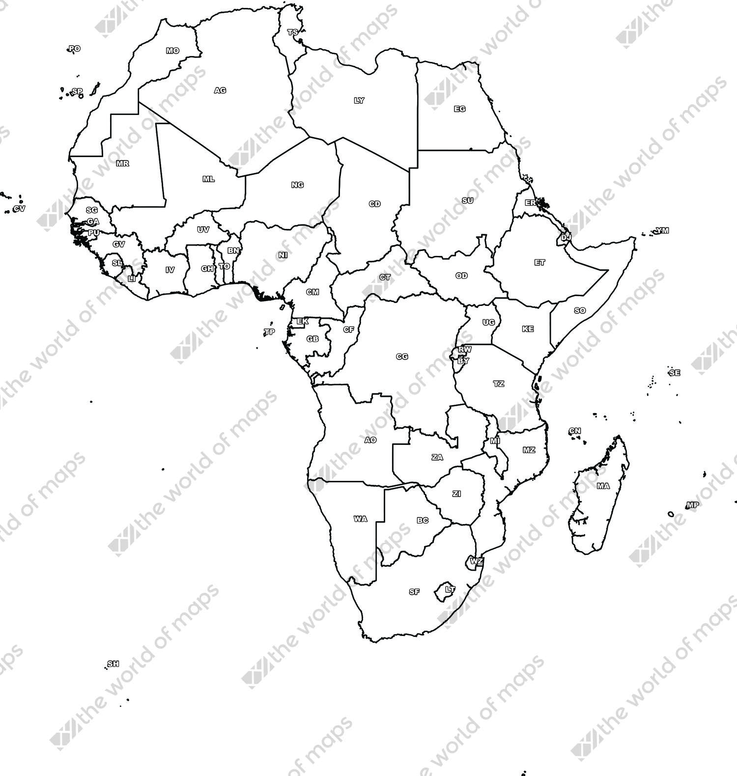 Digital map of Africa (free) 
