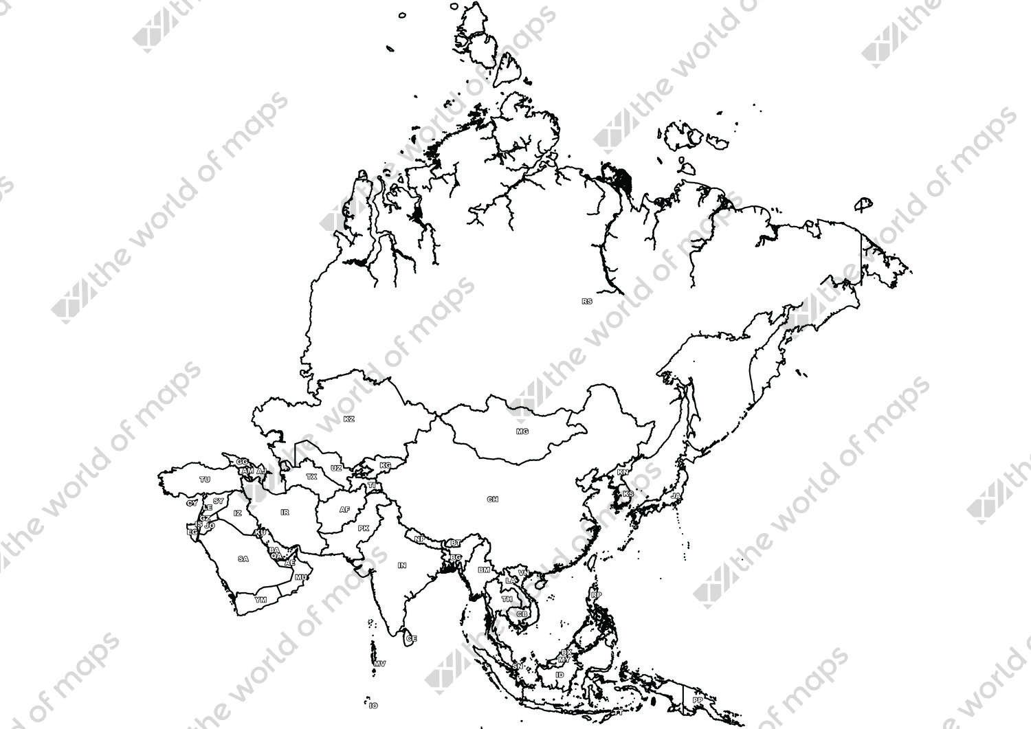 Digital map of Asia (free) Digital map of Asia (free)