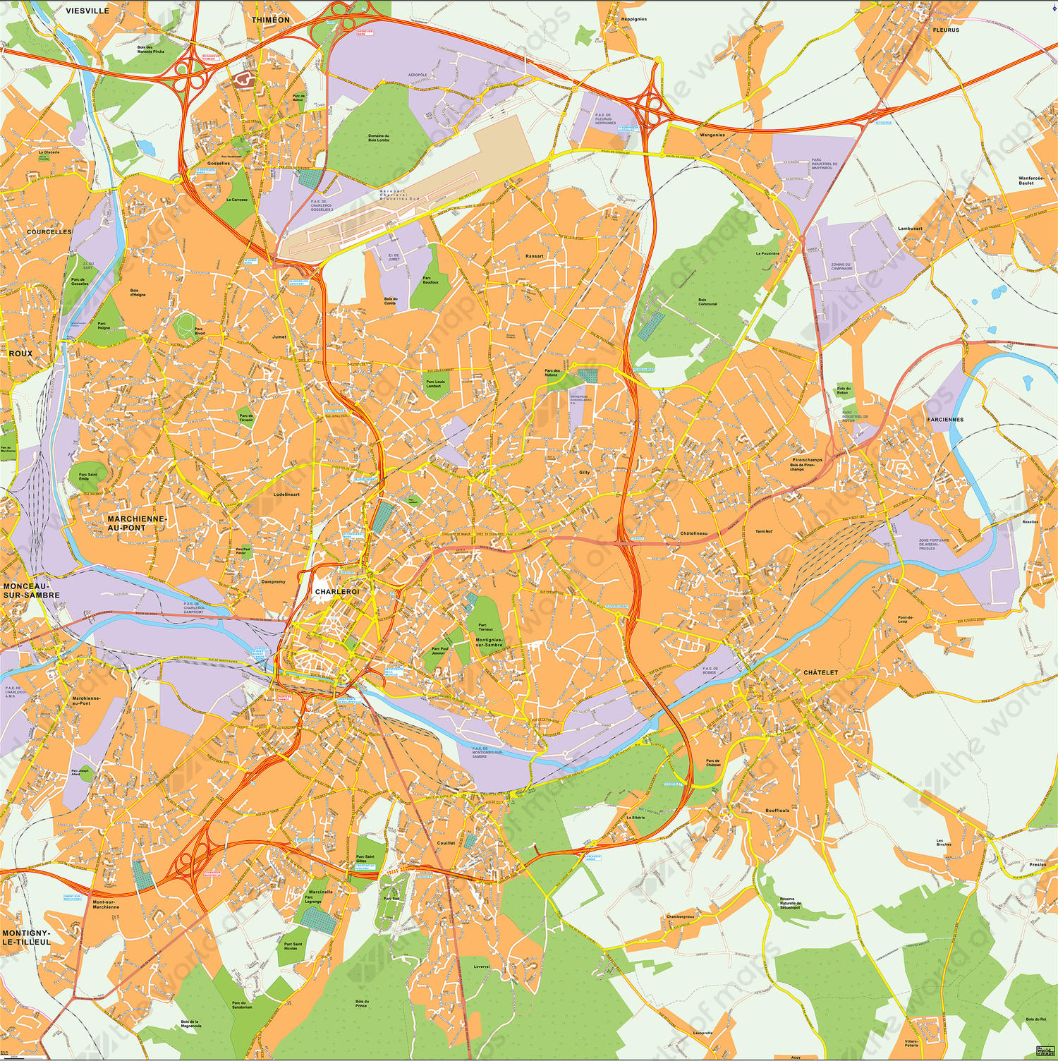 Digital map Charleroi