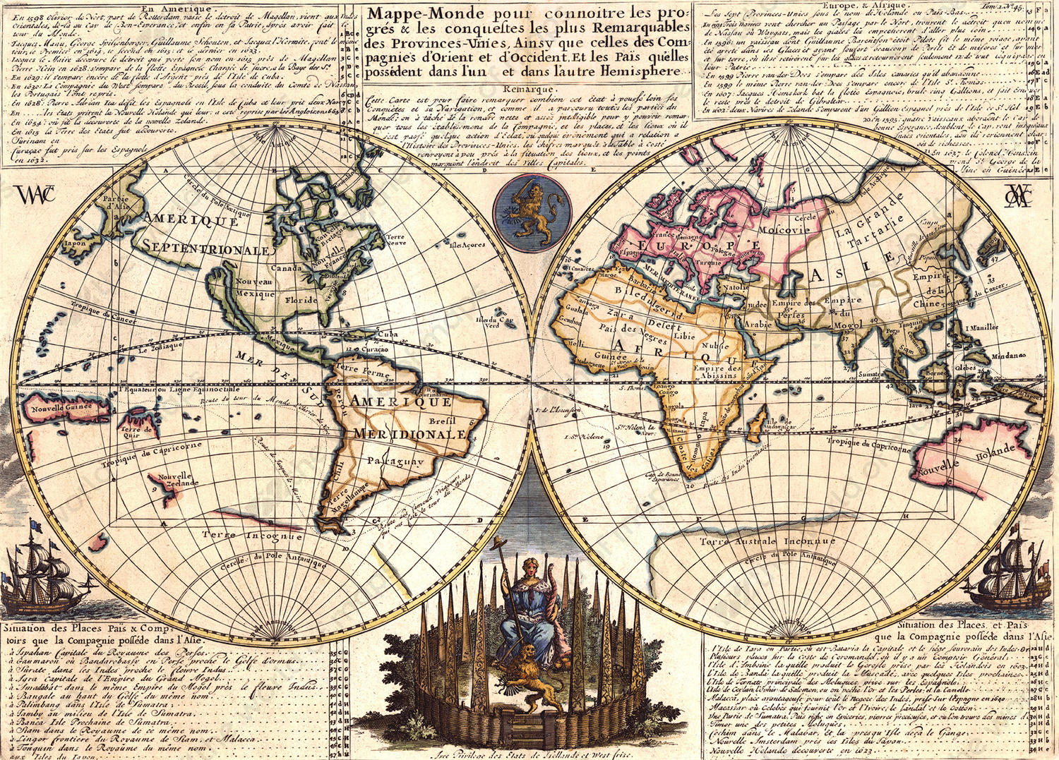 Digital World Map Year 1728 Chatelain 1341