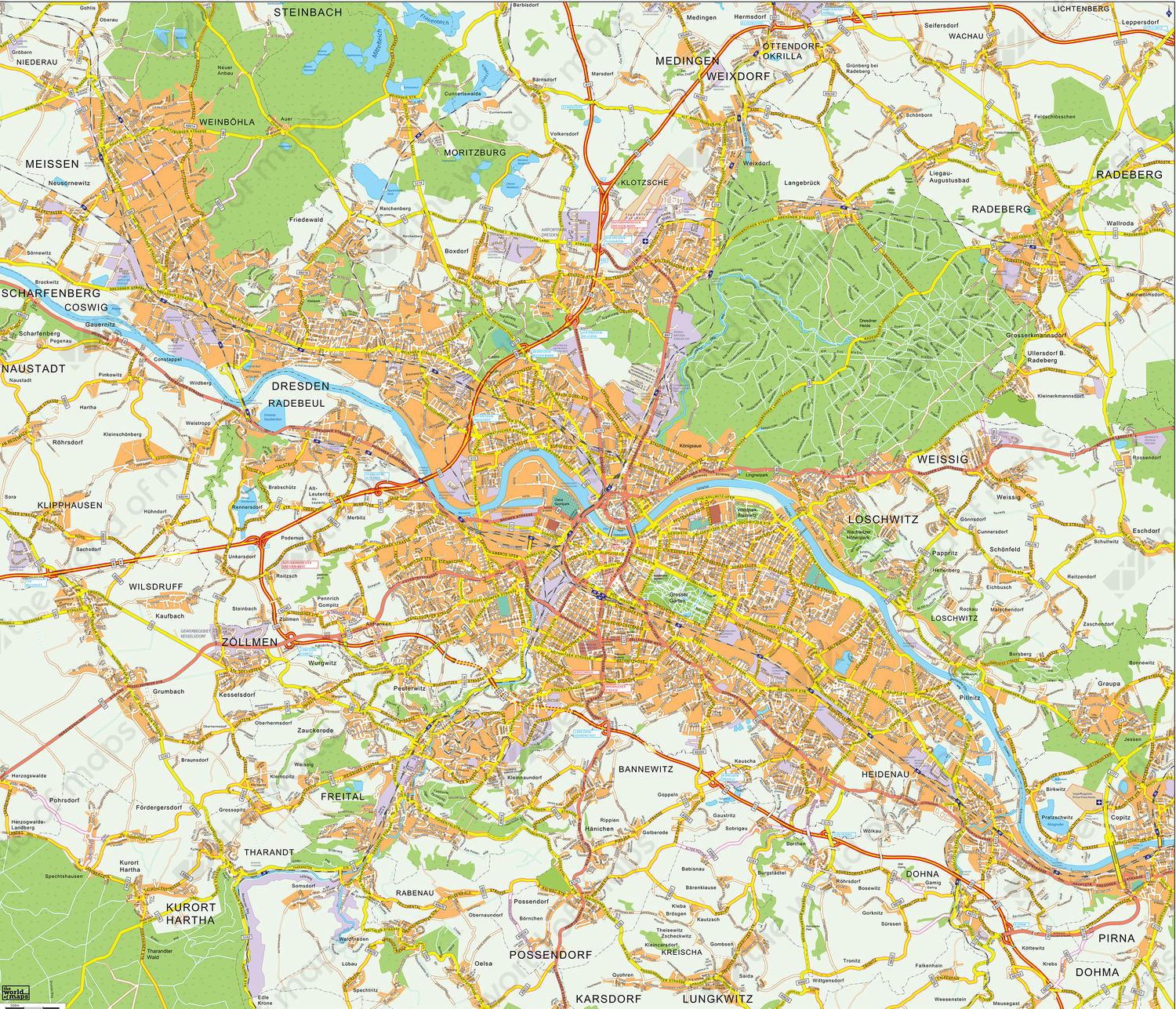 Digital city map Dresden