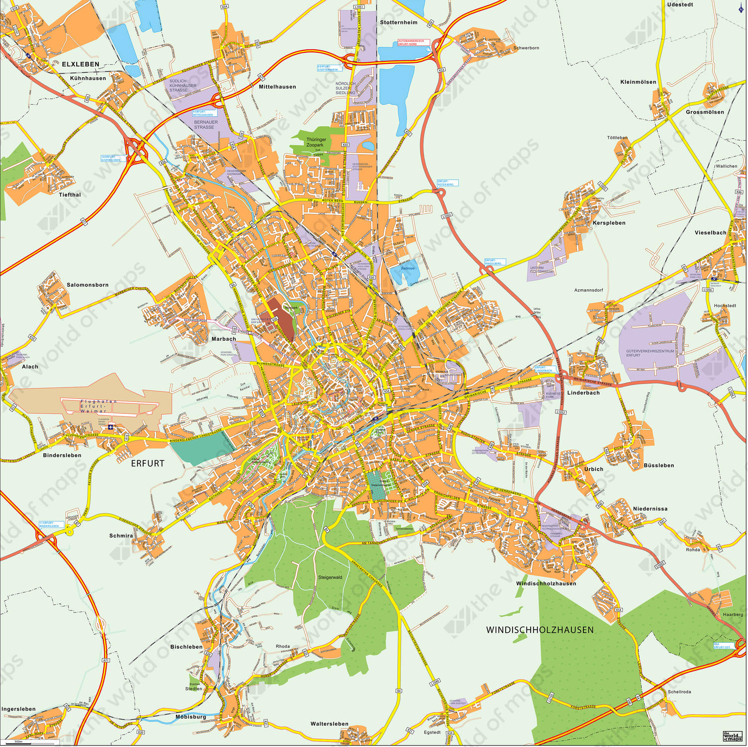 Digital city map Erfurt