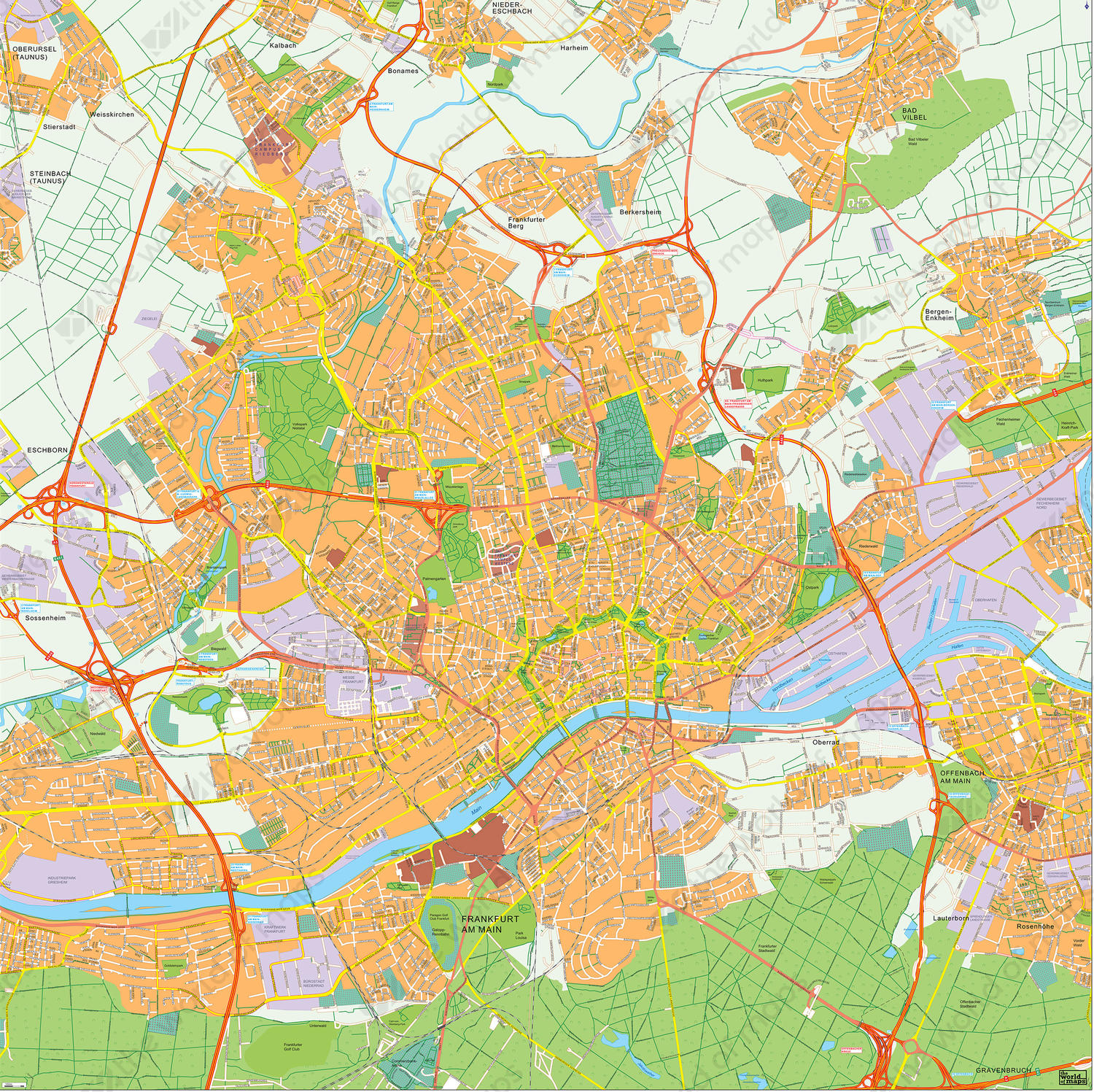 Digital map Frankfurt