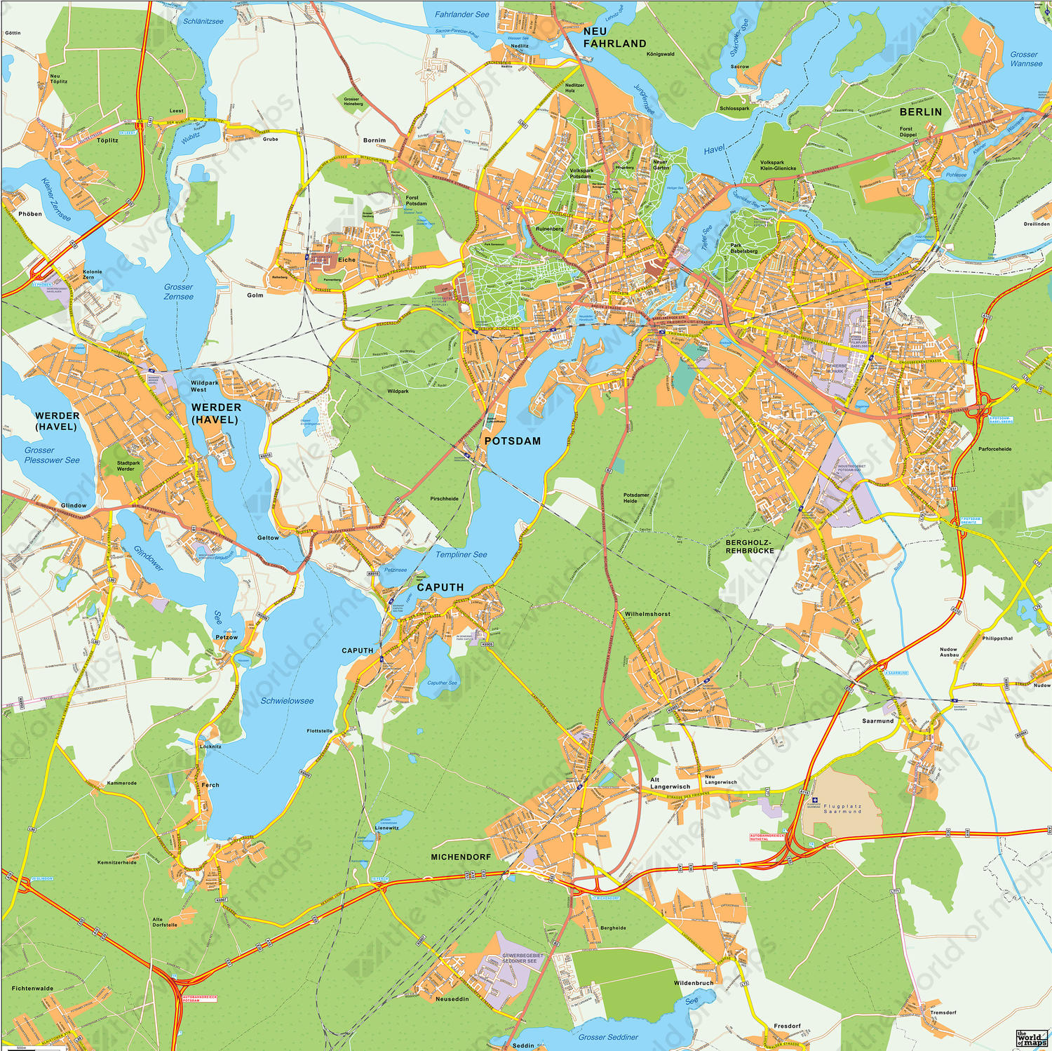 Digital city map Potsdam Digital city map Potsdam