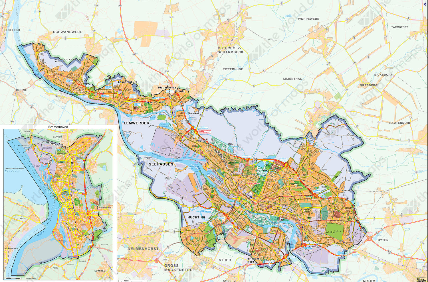 bremen tourist map