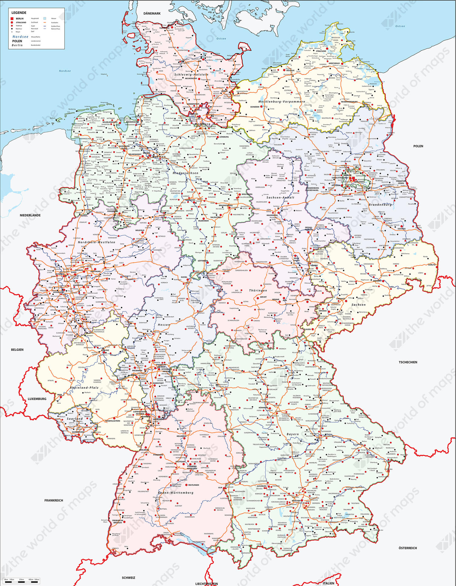 Digital map Germany Digital map Germany