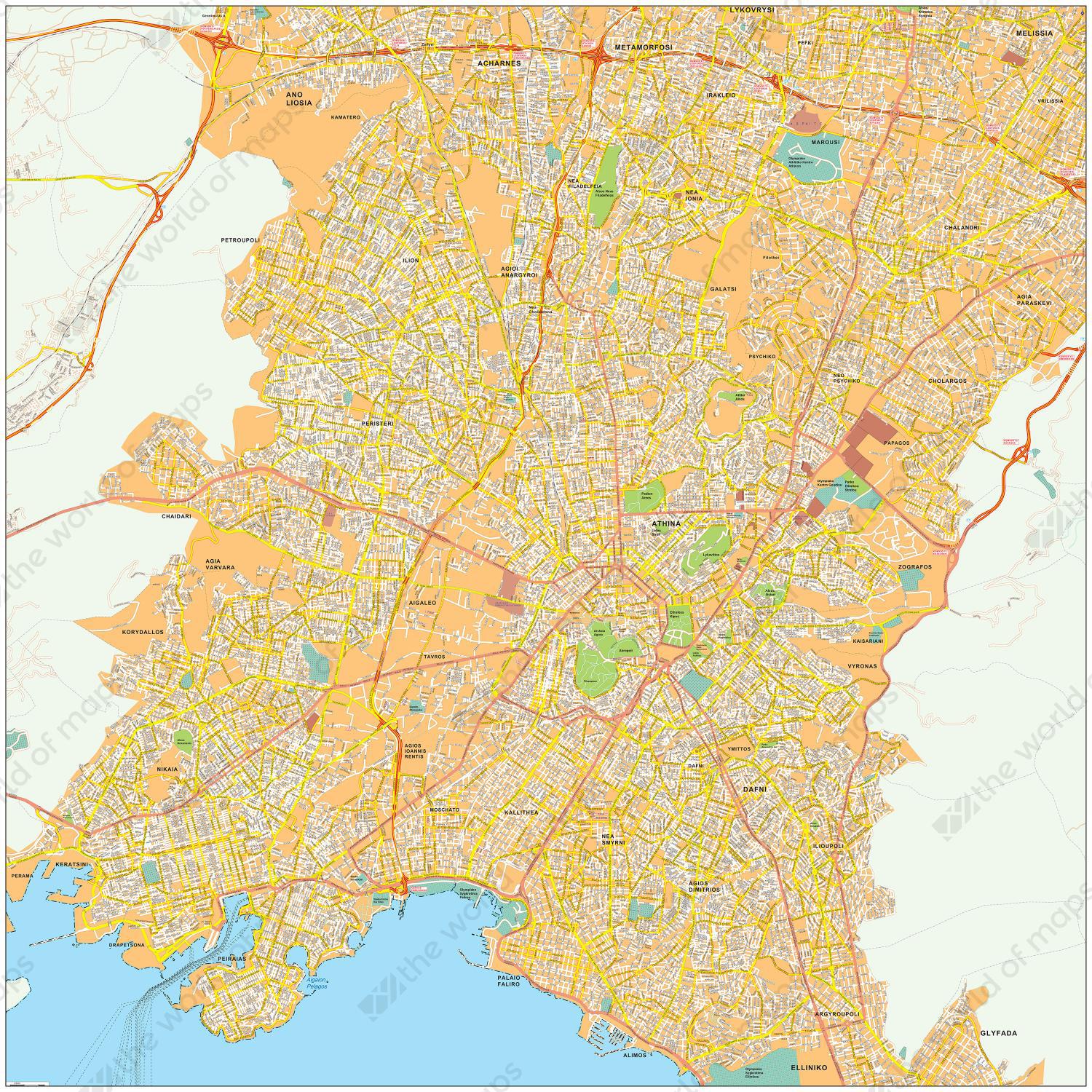Digital map Athens Digital map Athens