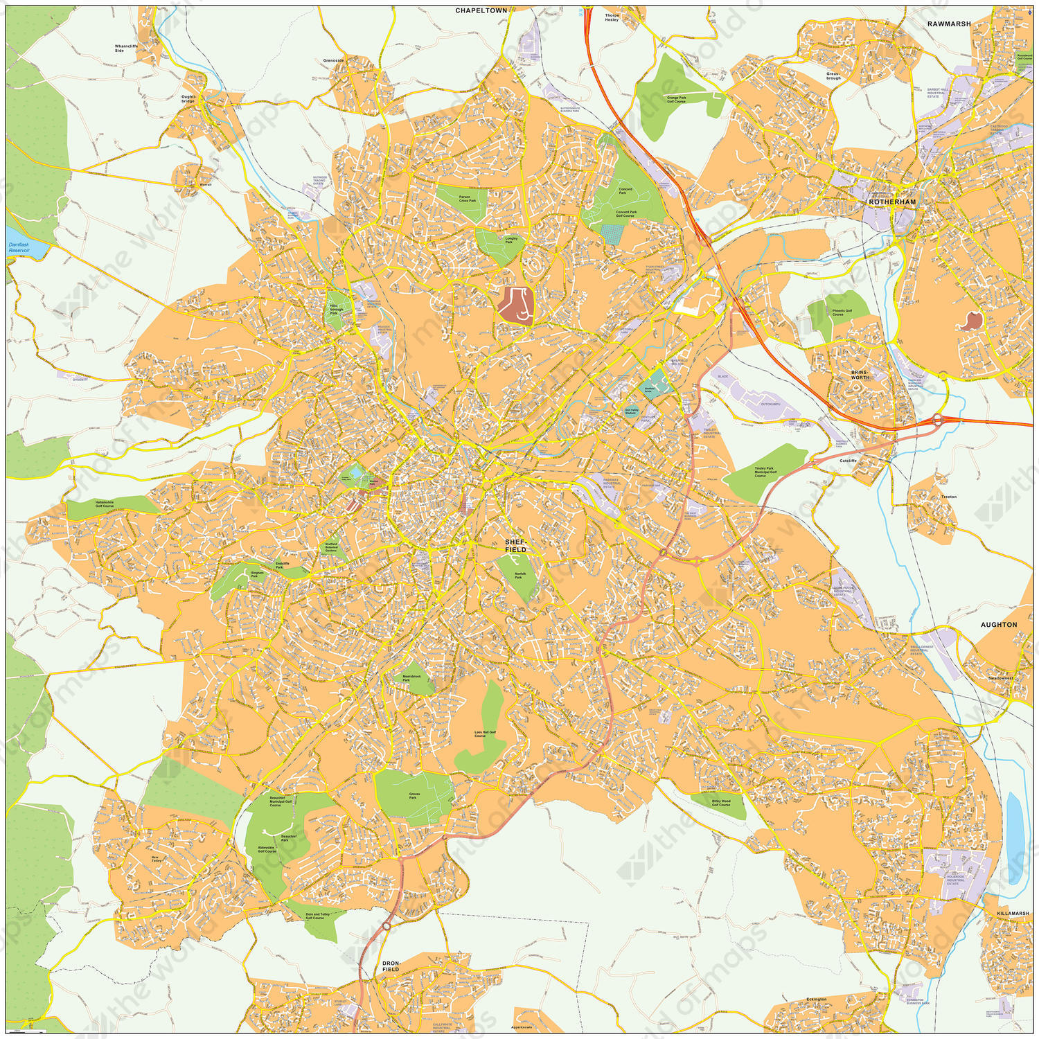 Digitale kaart Sheffield 494 Digitale kaart Sheffield 494