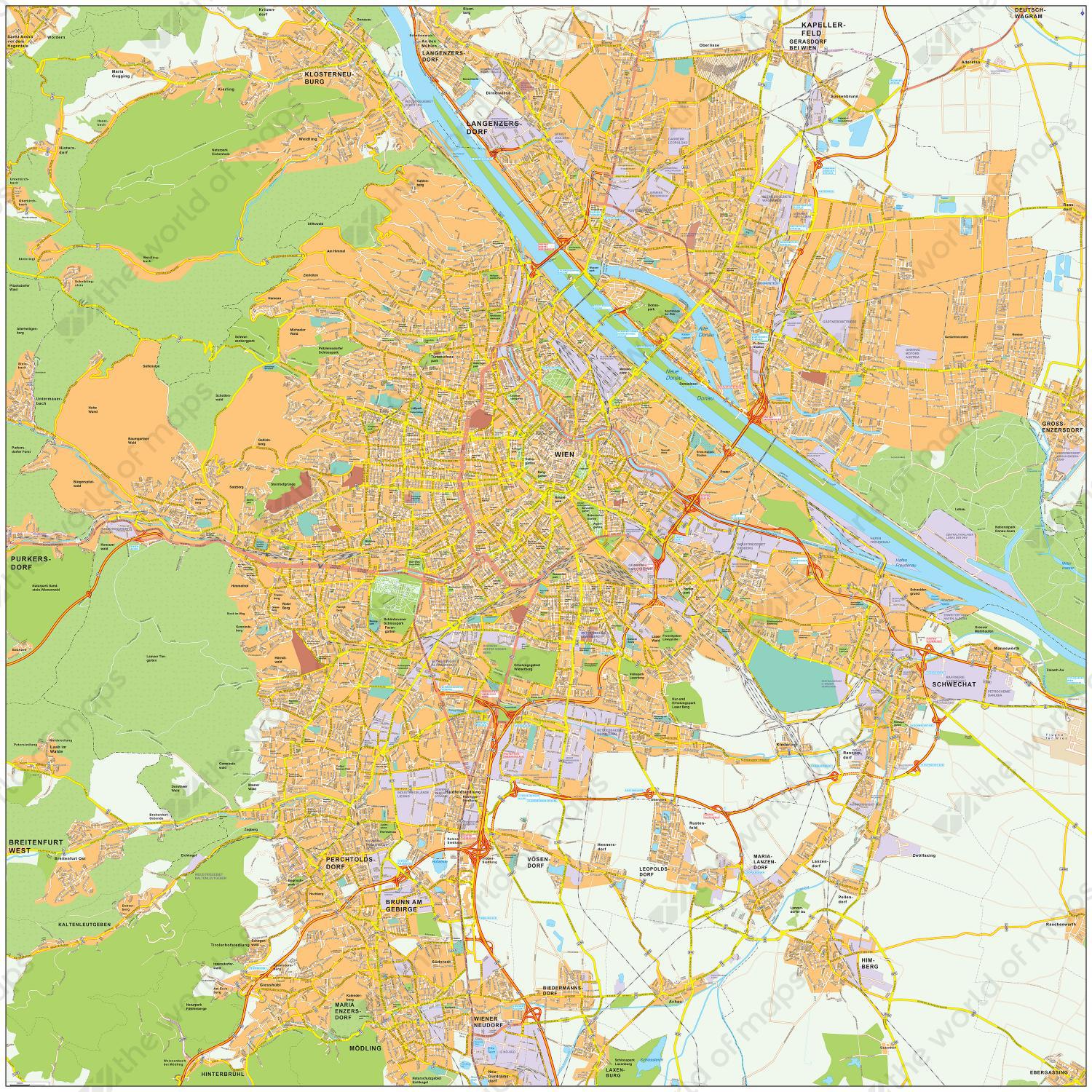 Digitale kaart Wenen / Vienna 500