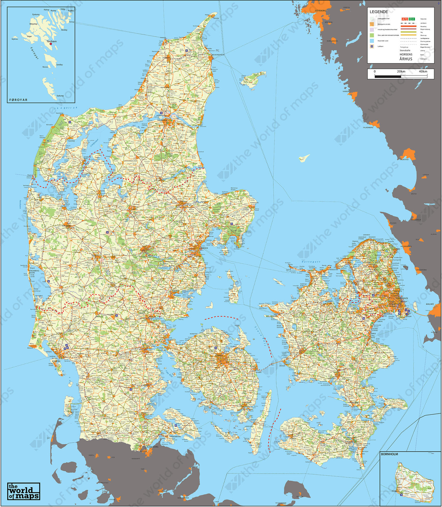 Digital map Denmark Digital map Denmark
