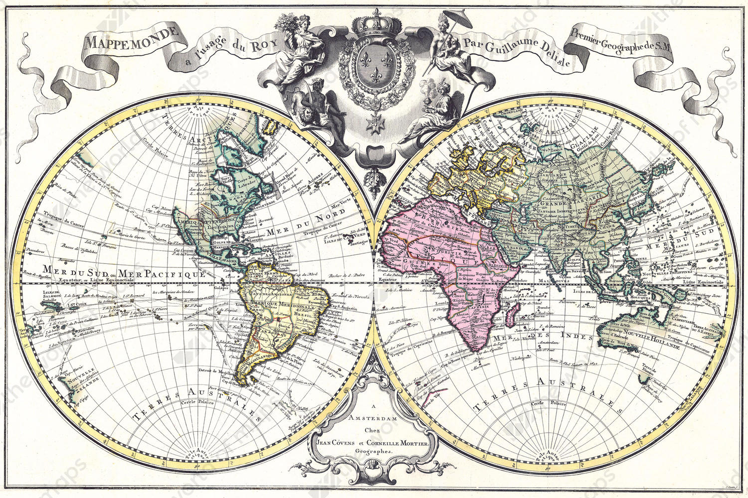 Digital World Map Year 1740 Delisle Digital World Map Year 1740 Delisle