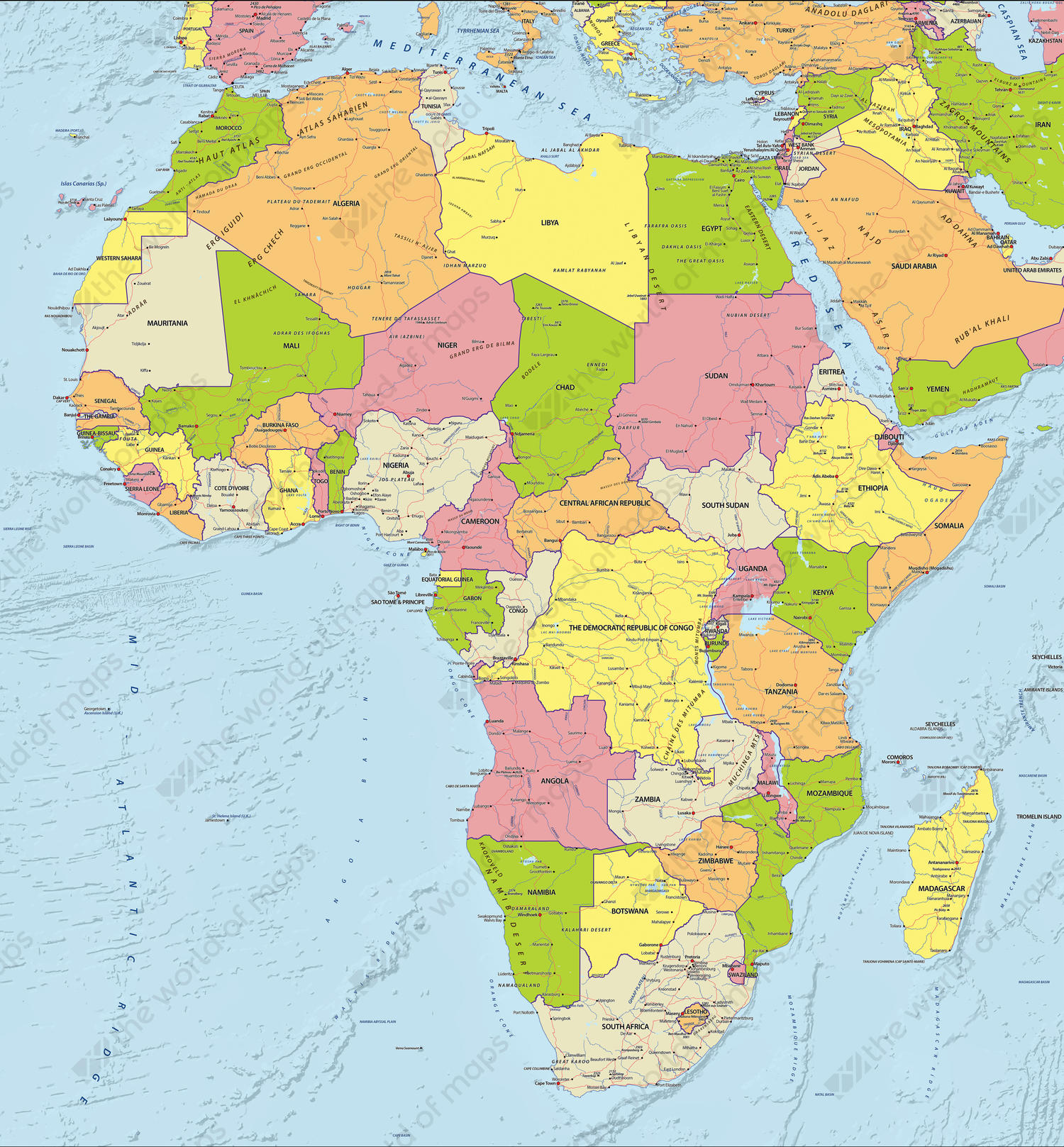 political map of africa