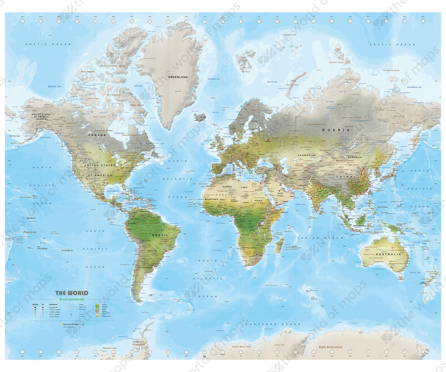 Digital Environmental Map Of The World Medium 1499 The World Of Maps Com