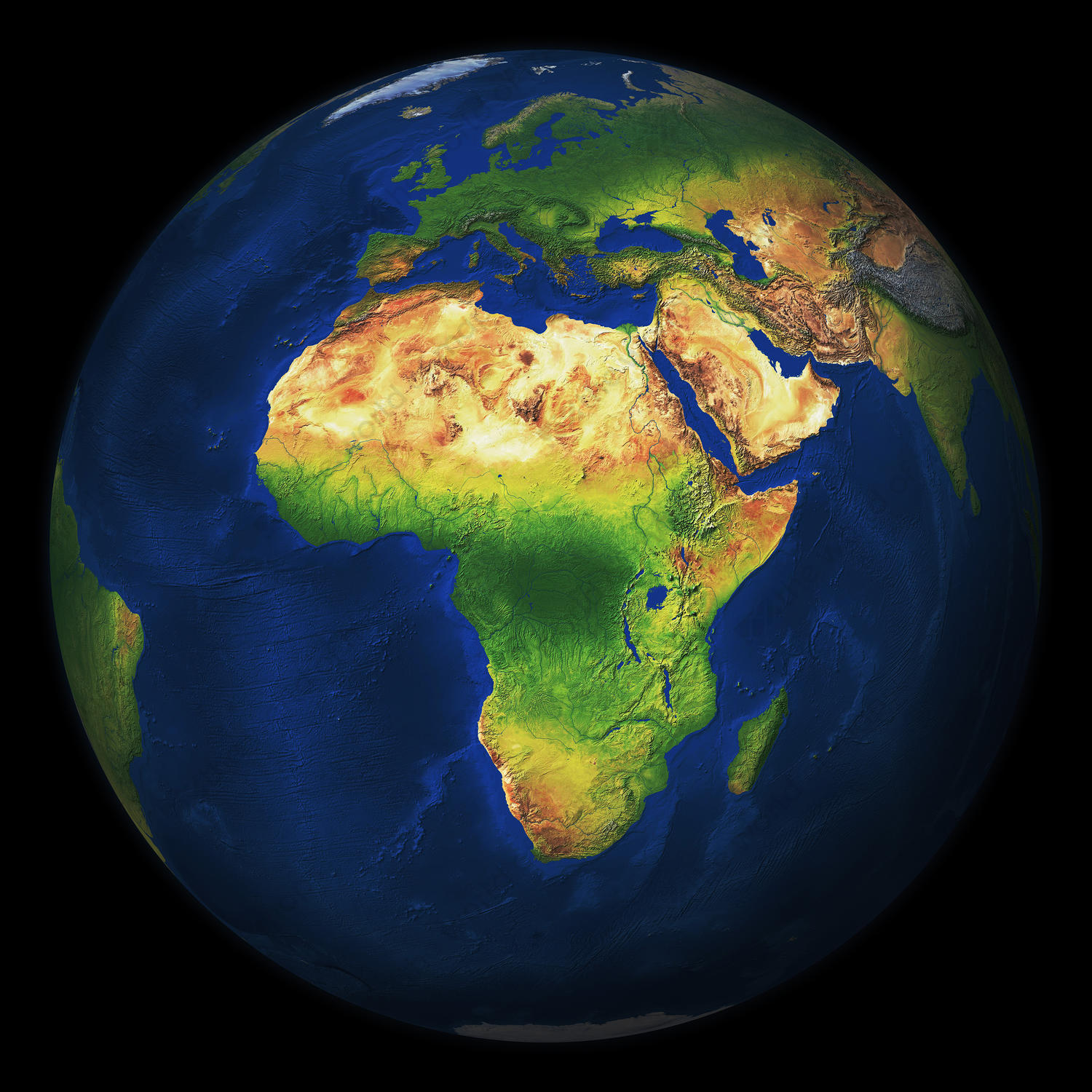 Digital globe Africa with relief 