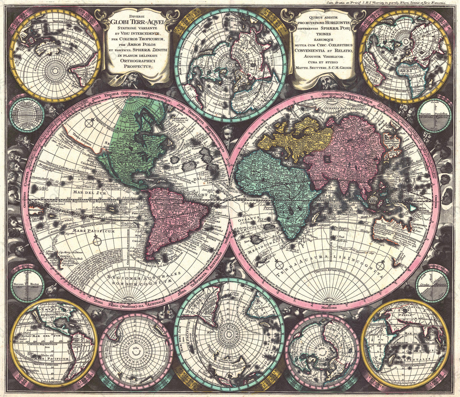 Digital World Map Year 1725 Matthaeus Seutter Digital World Map Year 1725 Matthaeus Seutter