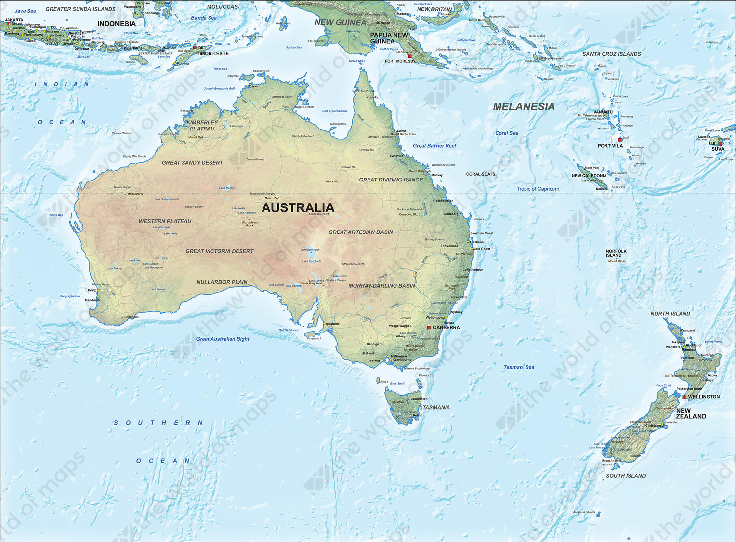 Map Australia Digital Physical 1310 The World Of Maps Com