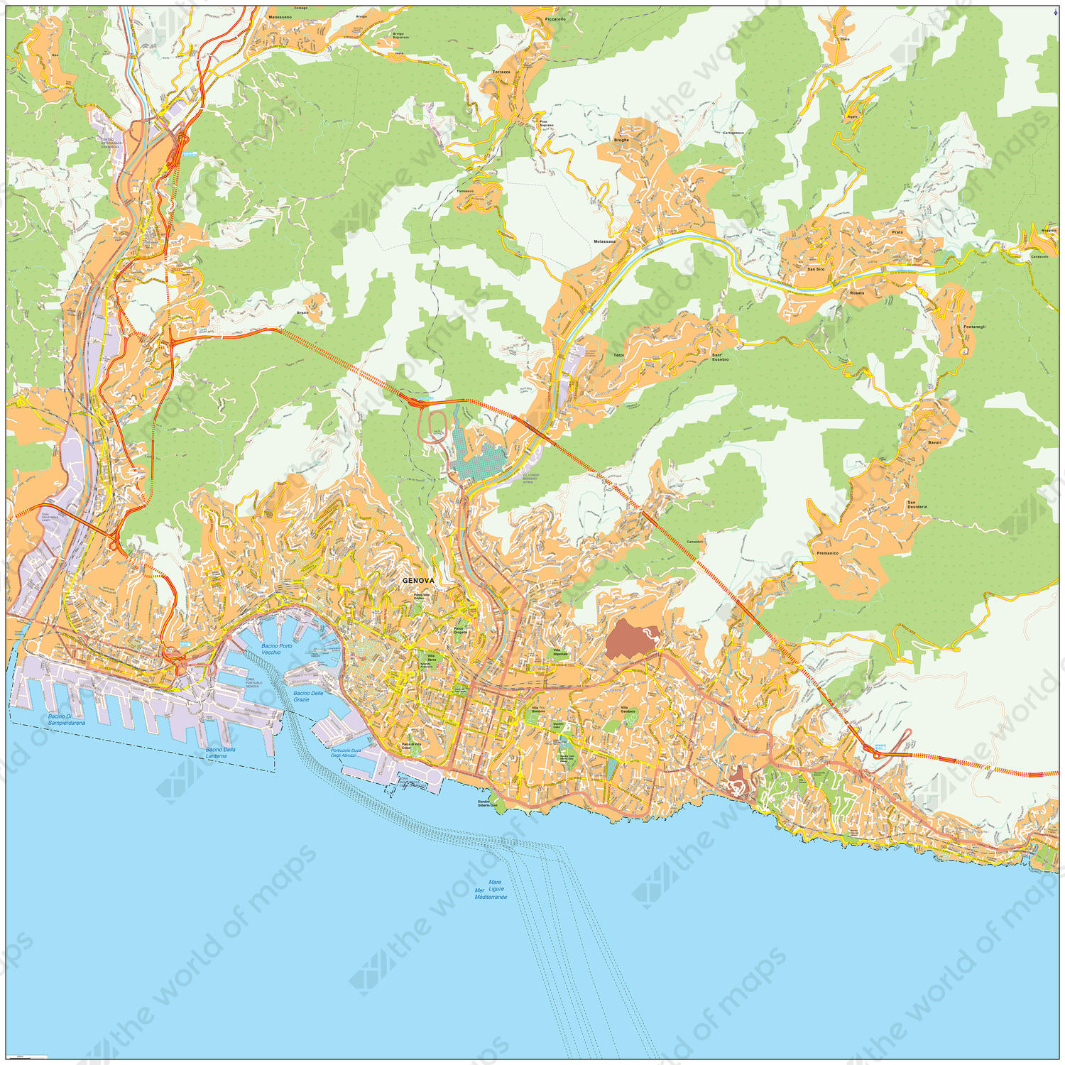 Digital map Genoa Digital map Genoa