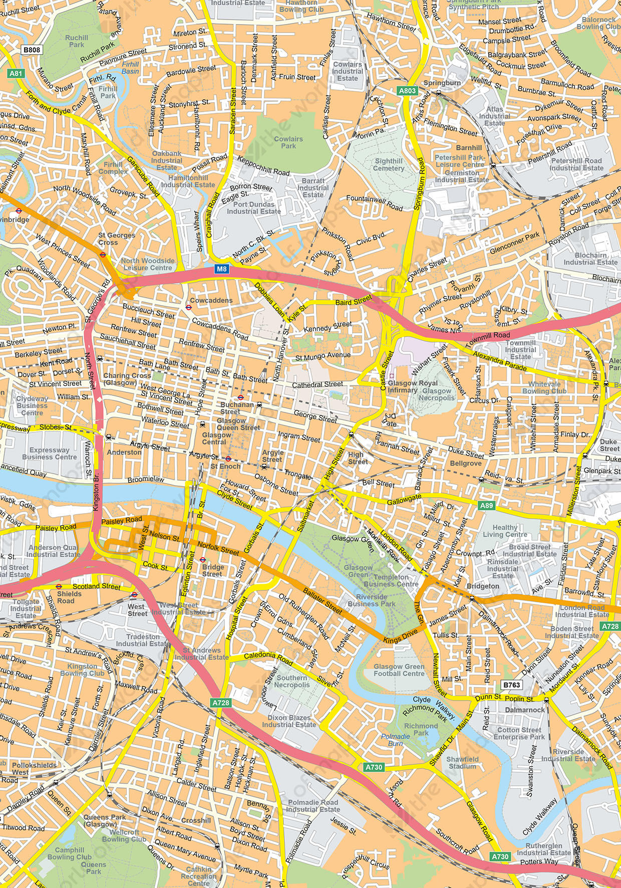 Digitale kaart Glasgow 476