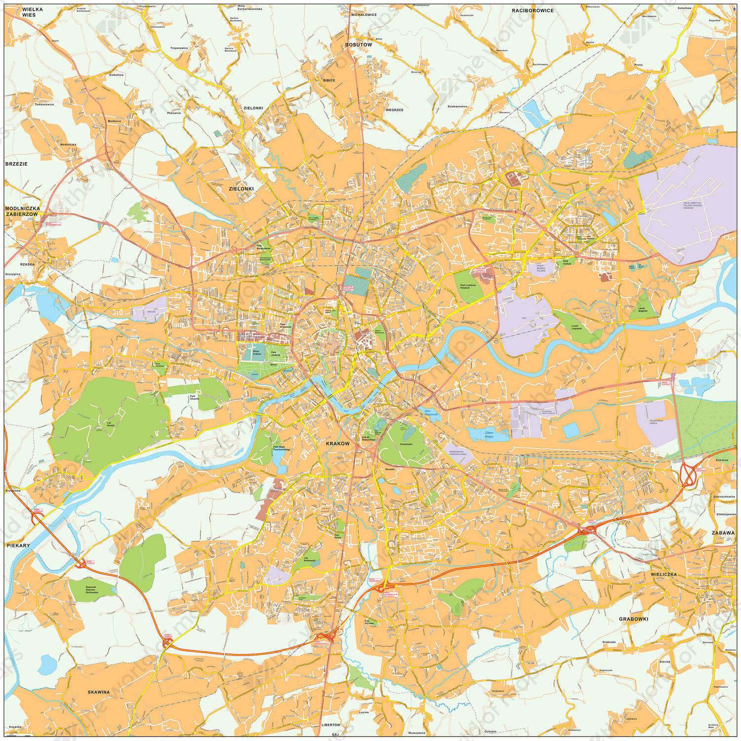 Digitale kaart Krakau / Krakow 478