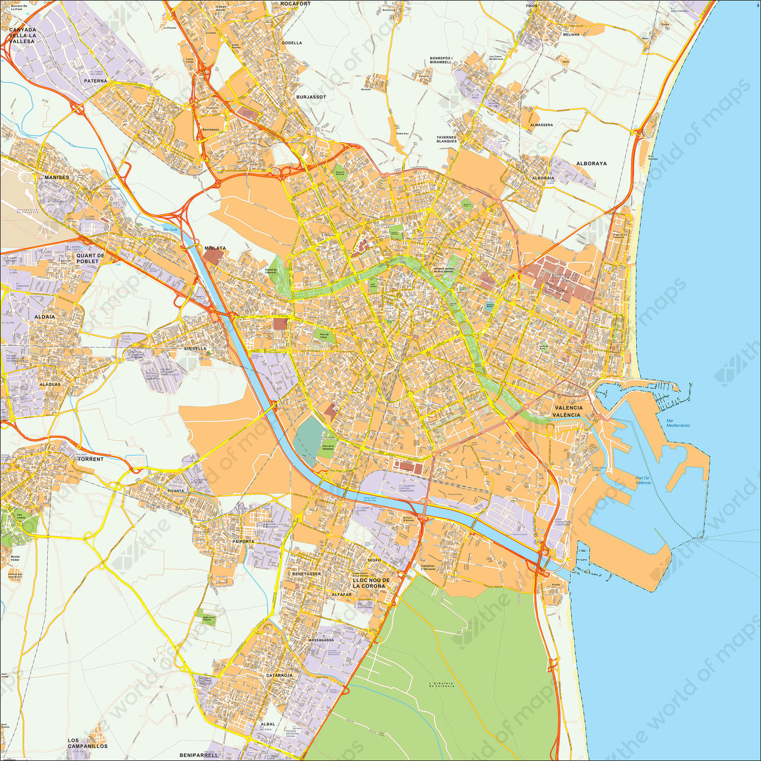 Digitale stadsplattegrond Valencia 497