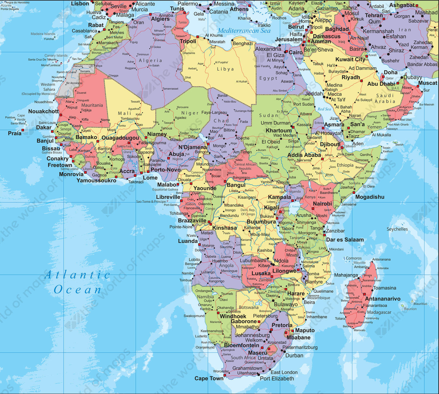 political map of africa