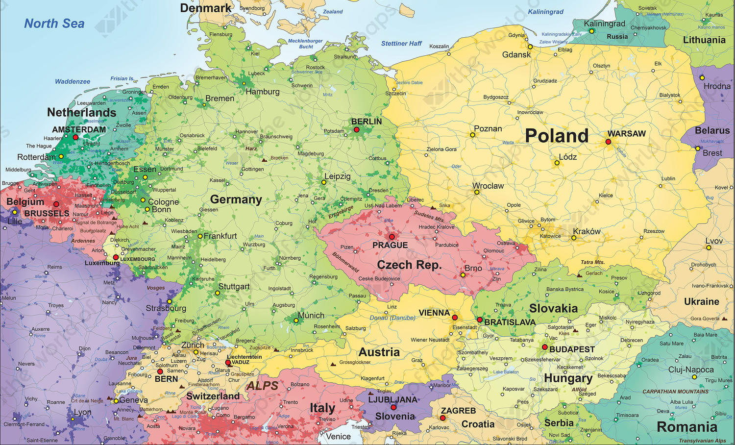 Map Central Europe