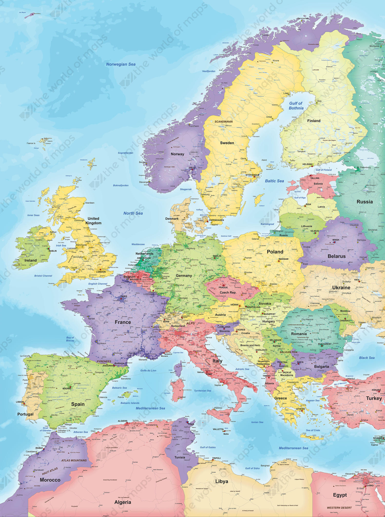 Digital map Europe