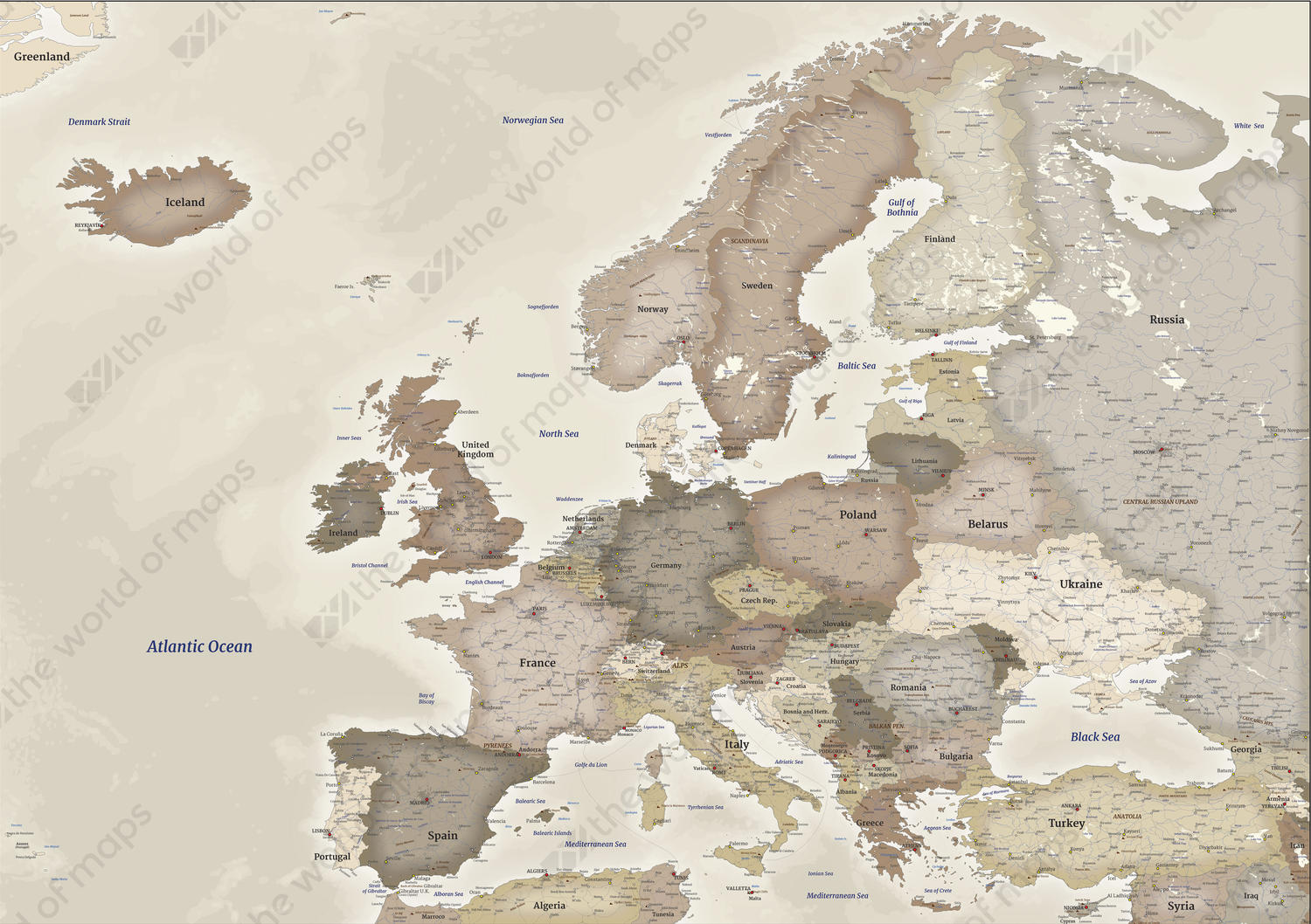 digital map europe nostalgic