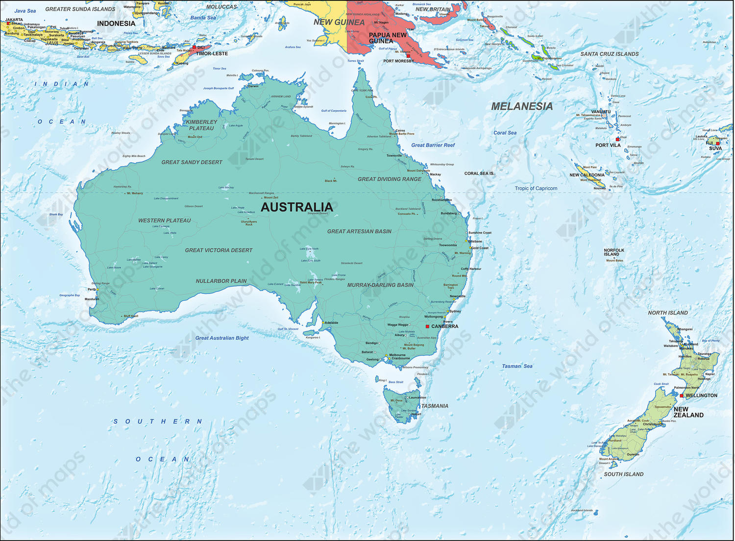 Map Of Australia Tropic Of Capricorn - 88 World Maps