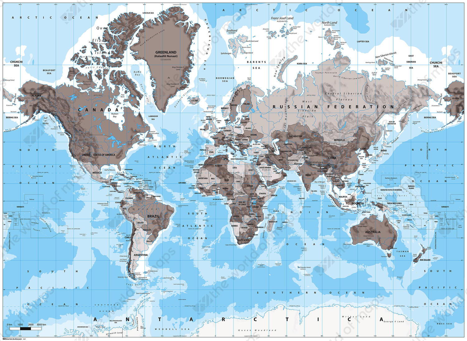 Digital world map