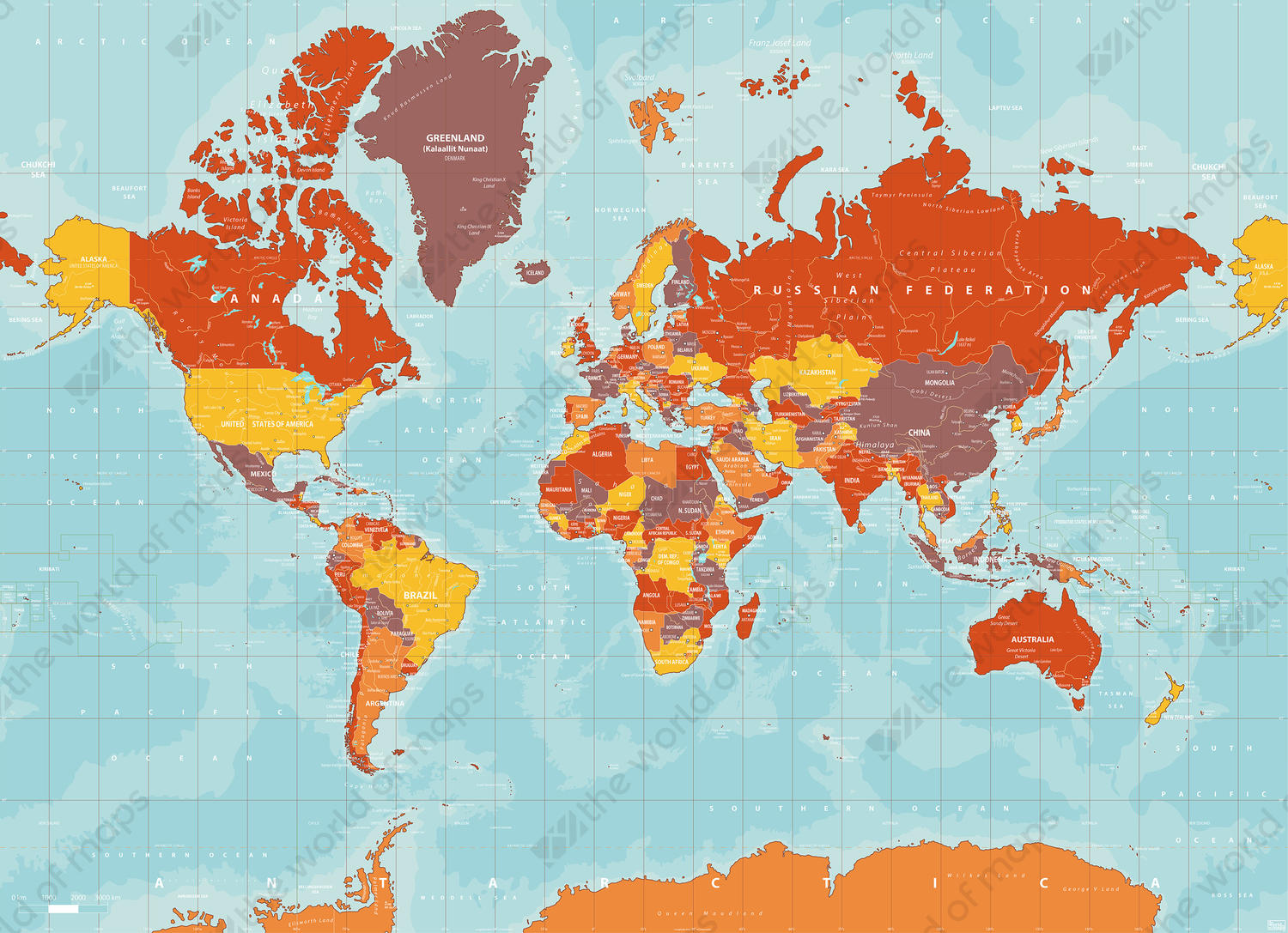 Digital world map yosemite