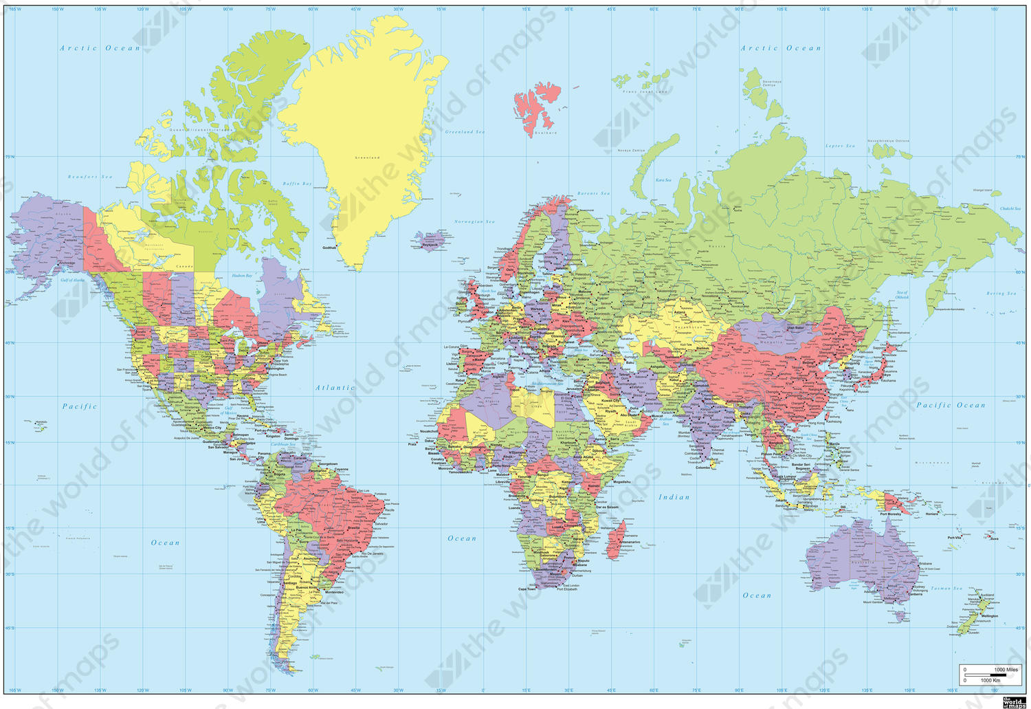 Political world map].