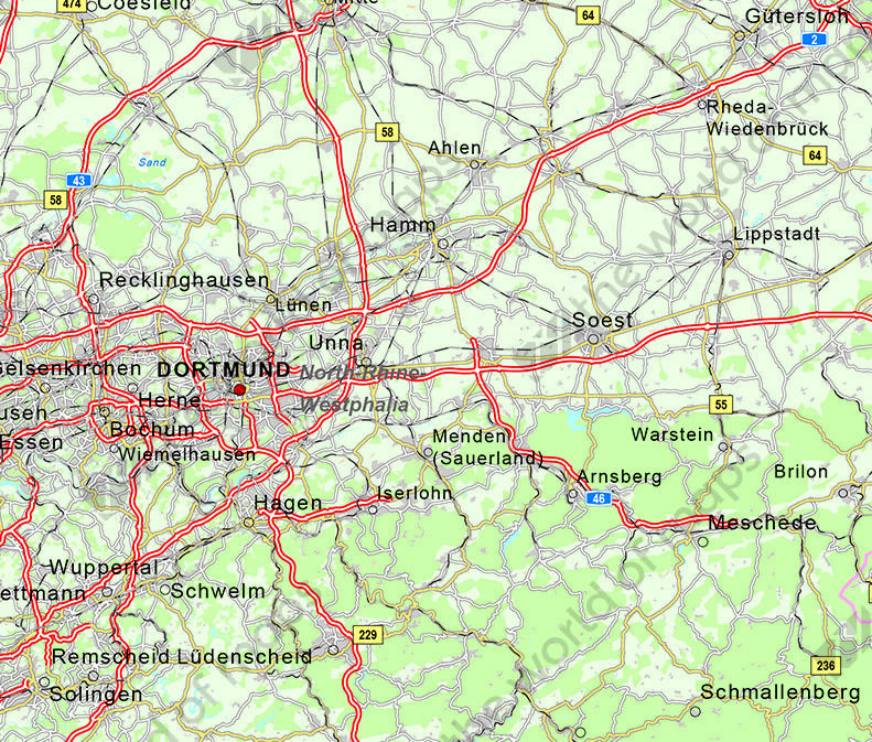 Digital map Germany 