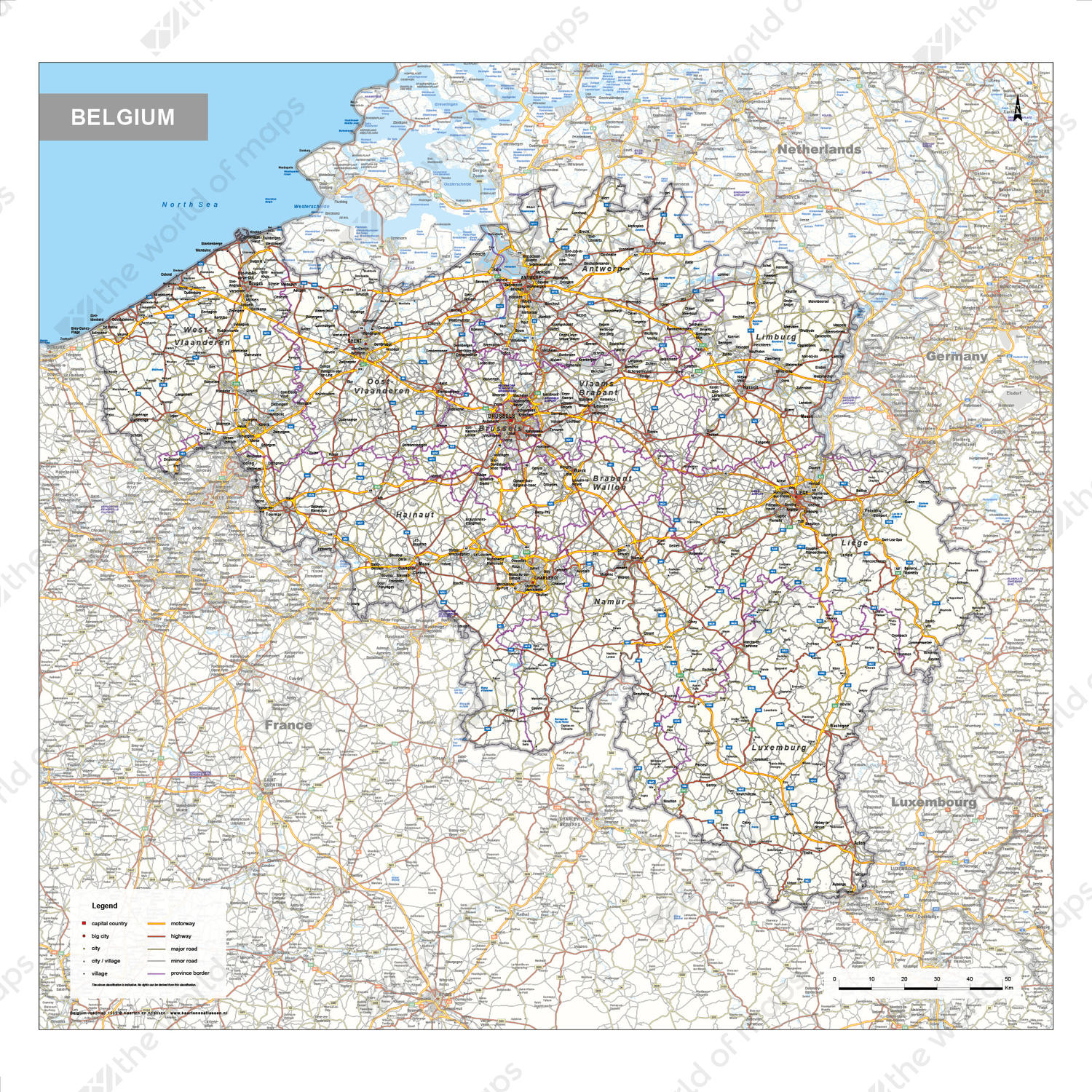 Road Map Of Belgium