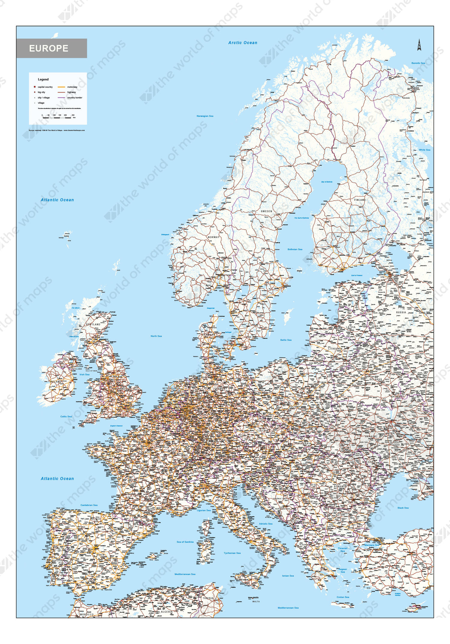 Road map Europe 1599 | The World of Maps.com