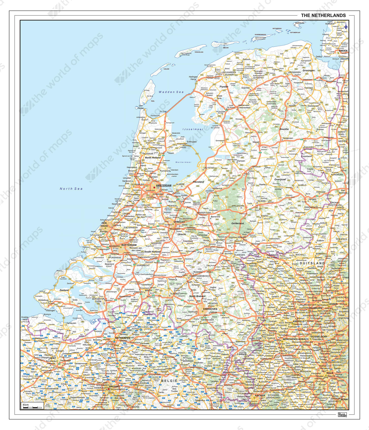 Digital Roadmap The Netherlands 1372 The World Of Maps Com