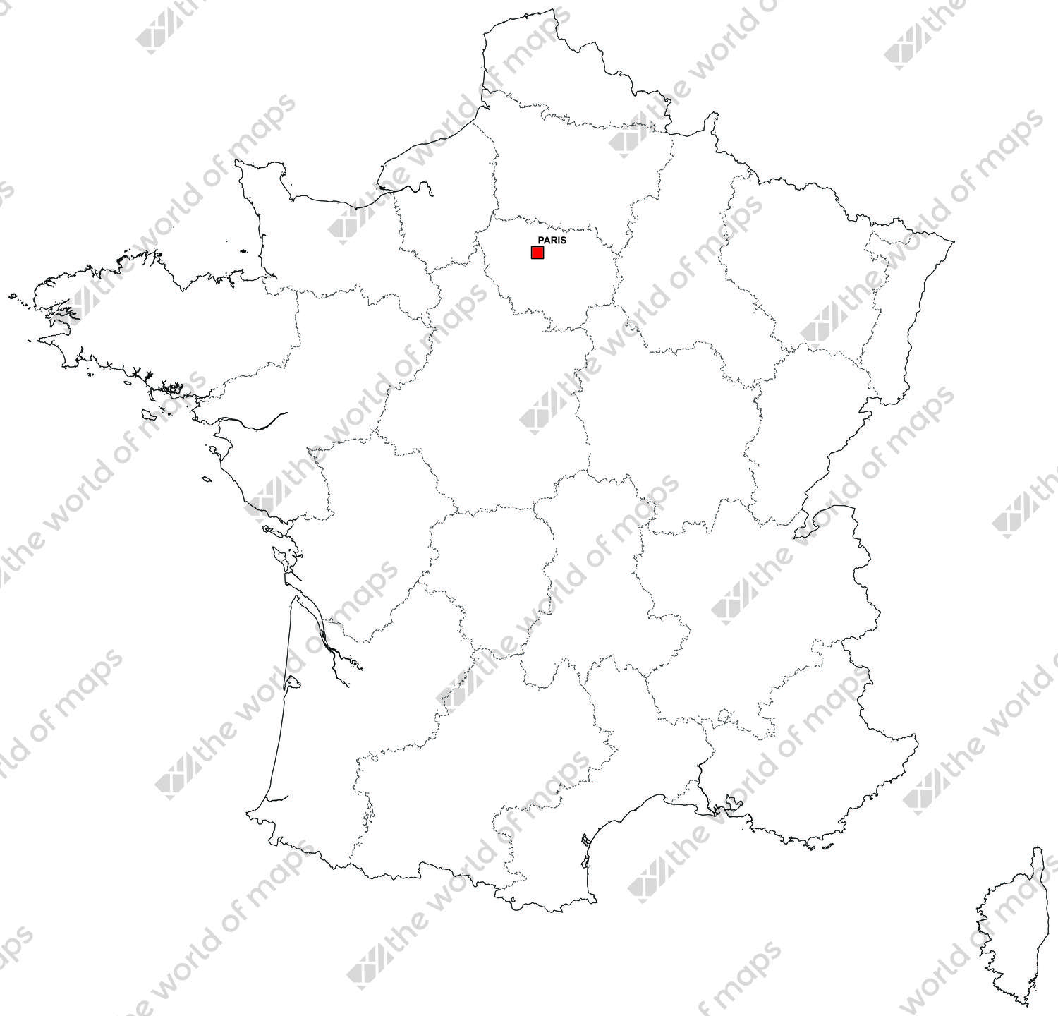 Digital map of France (free) 