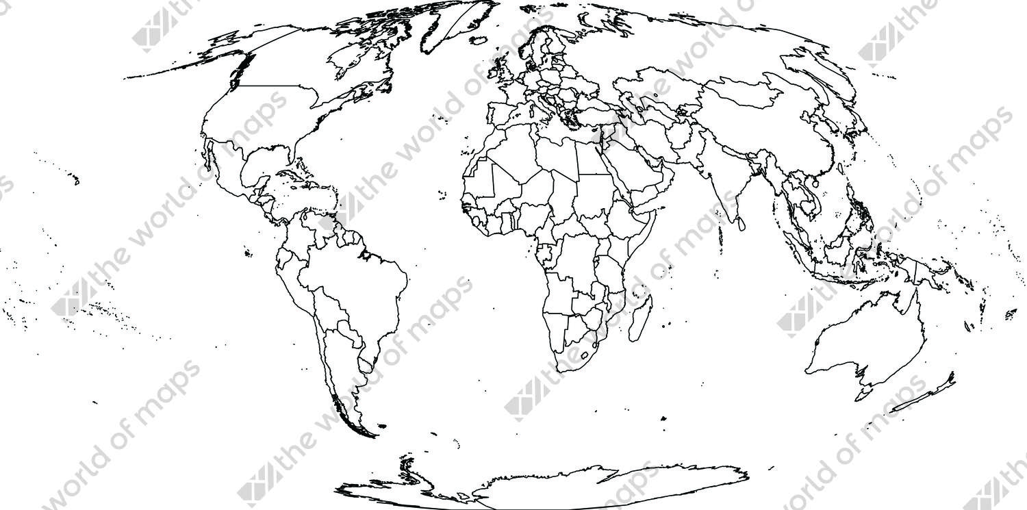 Digital world map in Mollweide projection (free)
