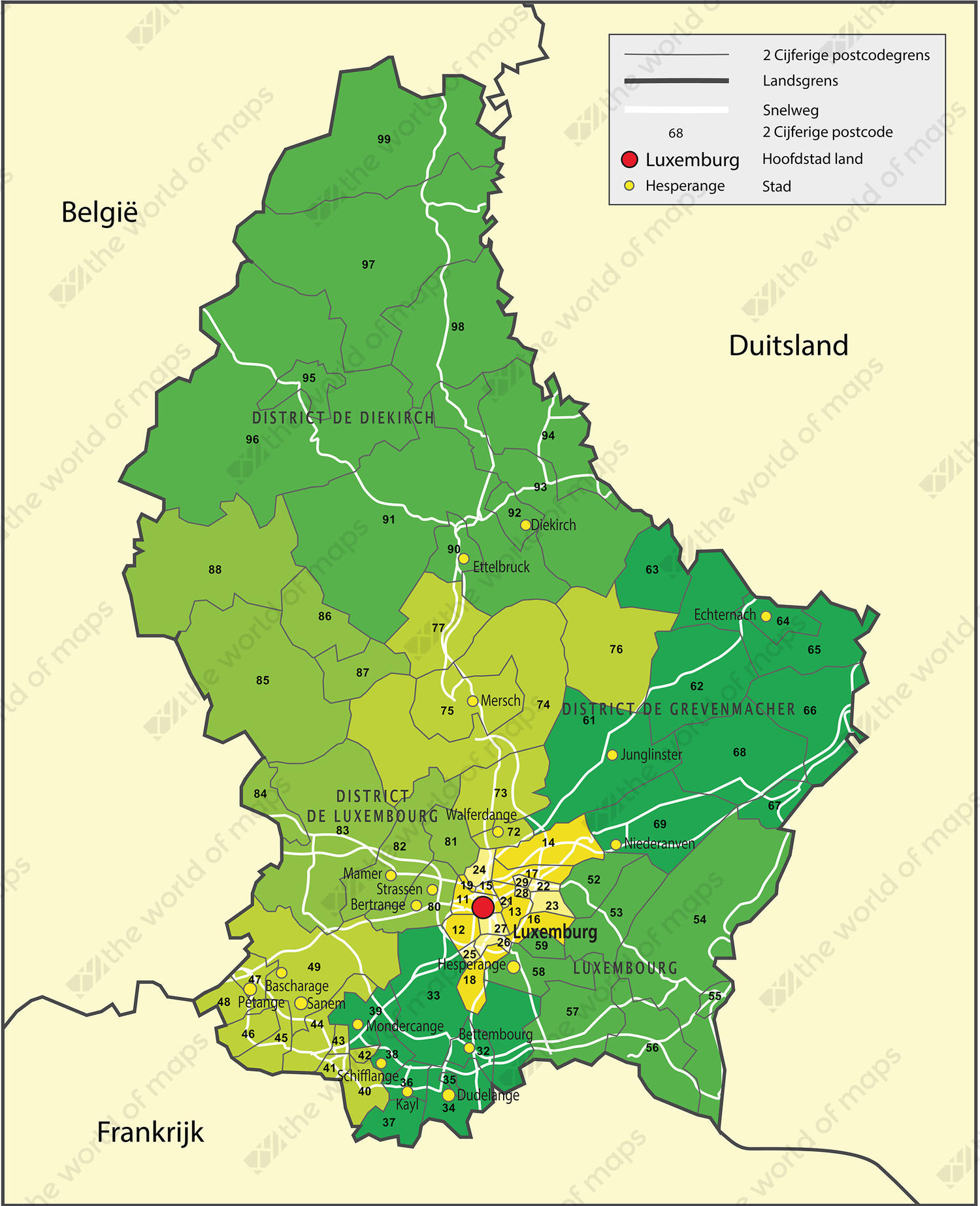 Digital ZIP code Luxembourg